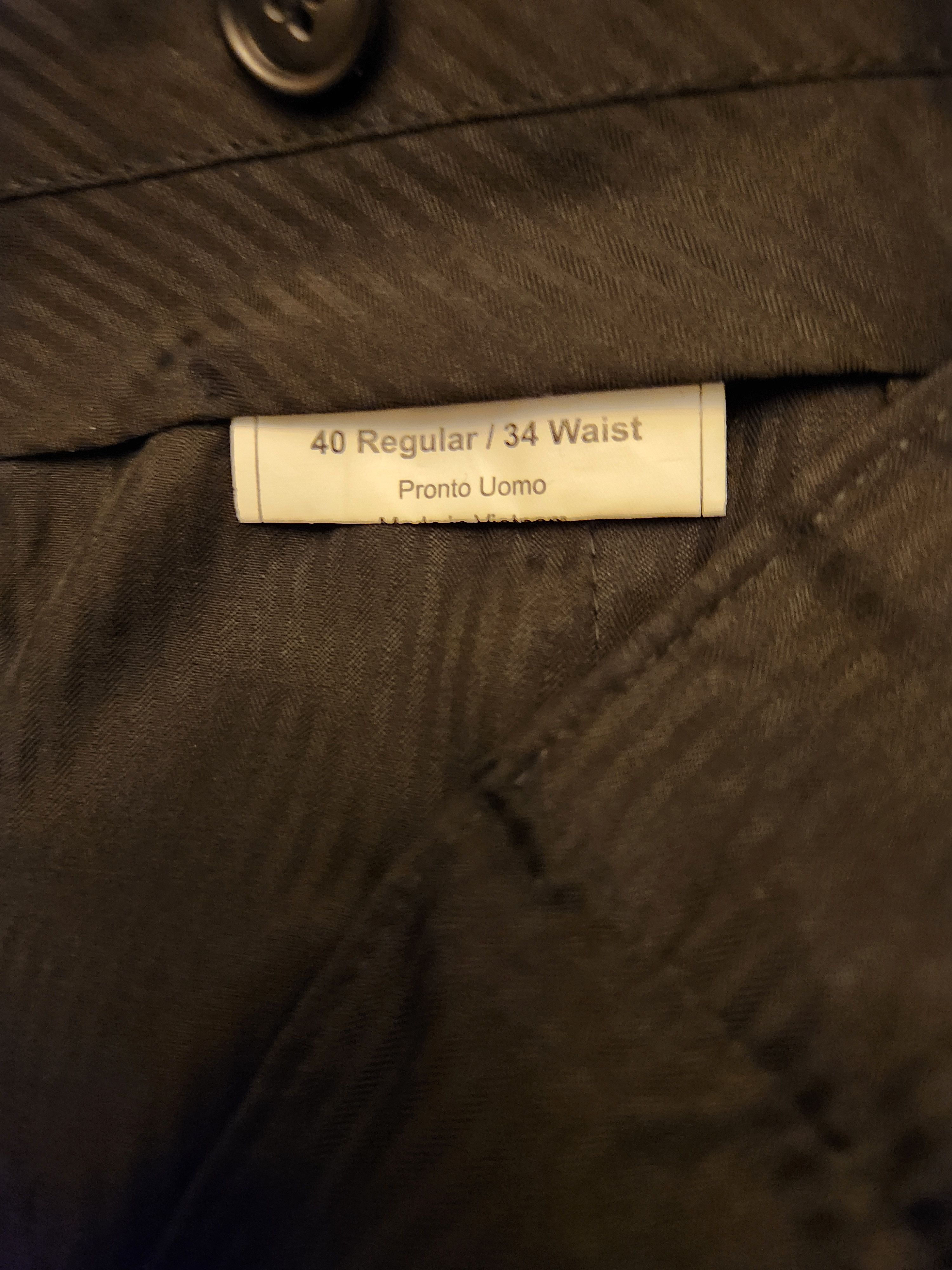 Pronto Uomo Men's Black Tuxedo Flat Front Pants Size US 34 / EU 50 - 3 Thumbnail