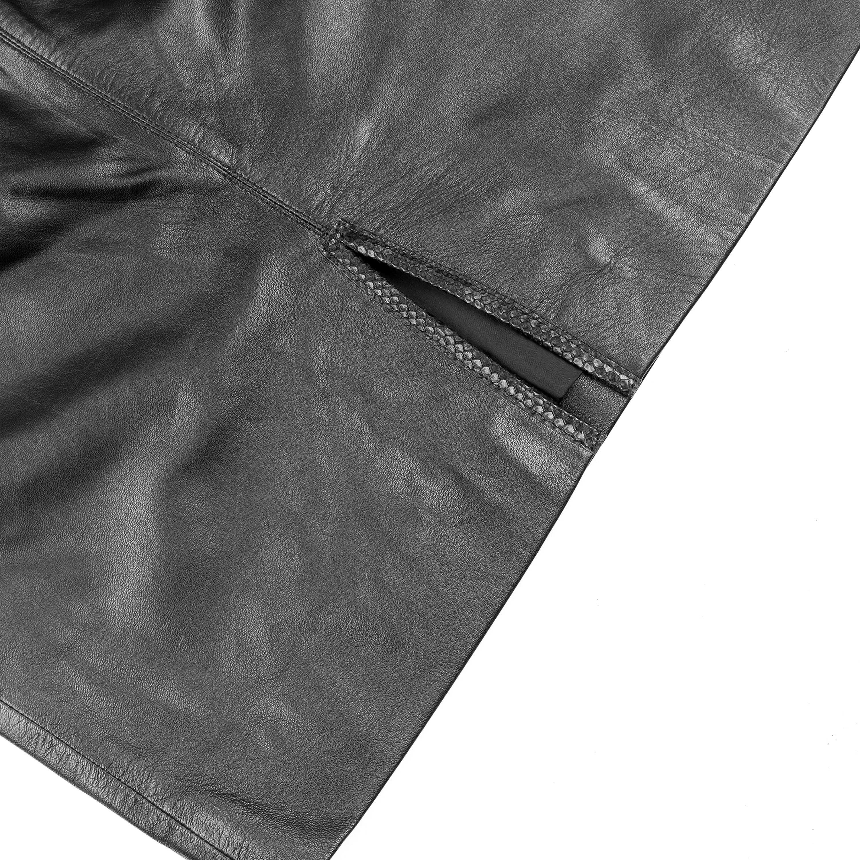 Prada Prada Black Leather Knee Length Skirt (M) Size 27" / US 4 / IT 40 - 5 Thumbnail