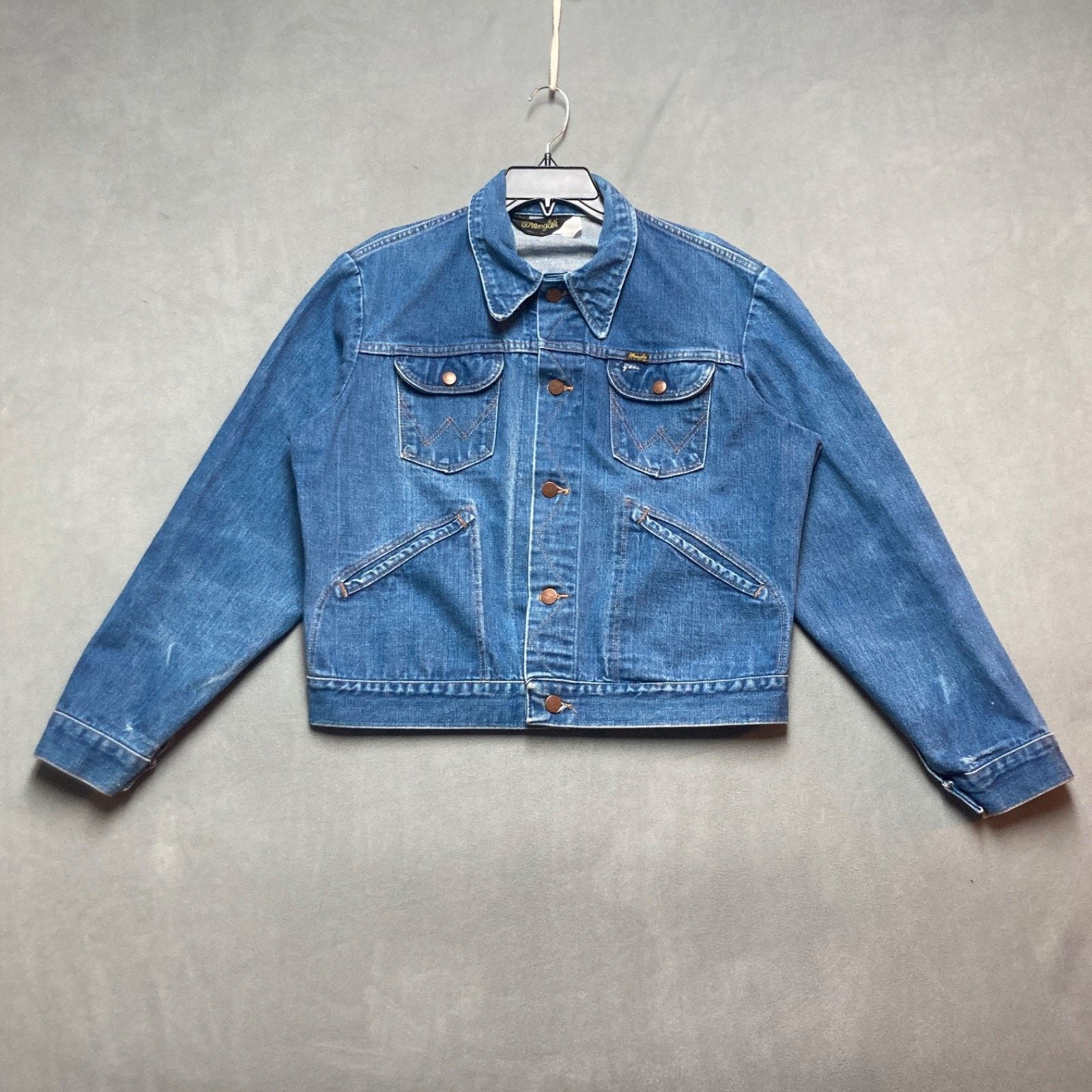 Wrangler Wrangler Trucker Jacket Blue Denim Made in USA 70s Size 44 Size US L / EU 52-54 / 3 - 1 Thumbnail