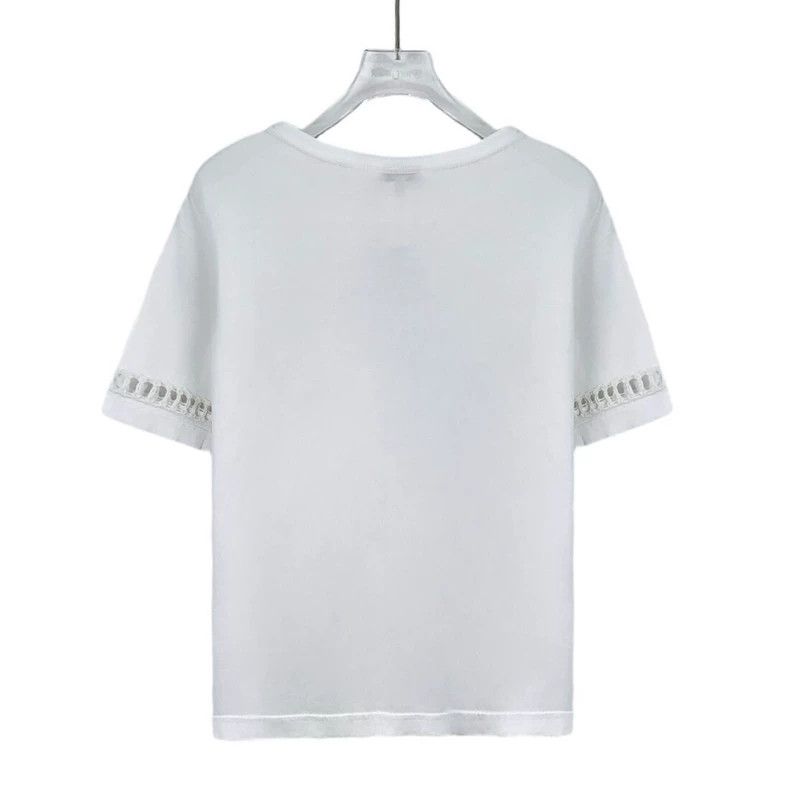 Chanel Chanel White logo embroidered cotton round-neck short-slee Size XS / US 0-2 / IT 36-38 - 2 Thumbnail