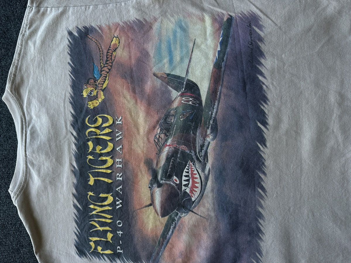 Other FLYING TIGER 🚨 P40 WARHOUSE BIG LOGO MEN BEIGE TEE Size US M / EU 48-50 / 2 - 5 Thumbnail