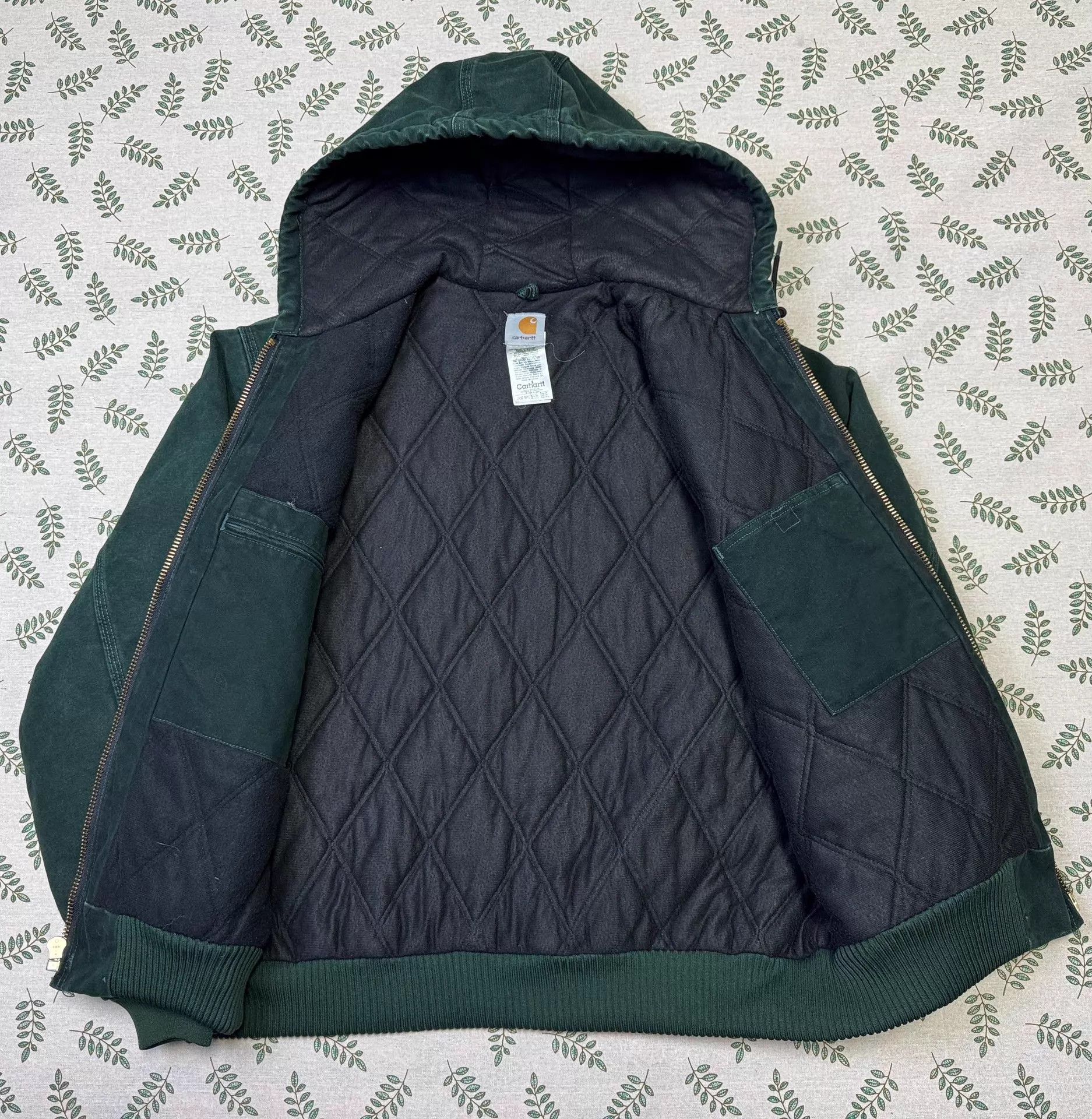 Carhartt Carhartt Vintage 03 J130 Spruce Green L Hooded Work Jacket Size US L / EU 52-54 / 3 - 4 Thumbnail