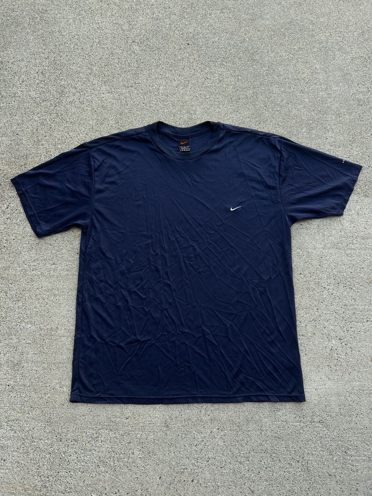 Nike 1990s Vintage Nike Navy Embroidered Swoosh Fleece Shirt Size US XL / EU 56 / 4 - 1 Thumbnail