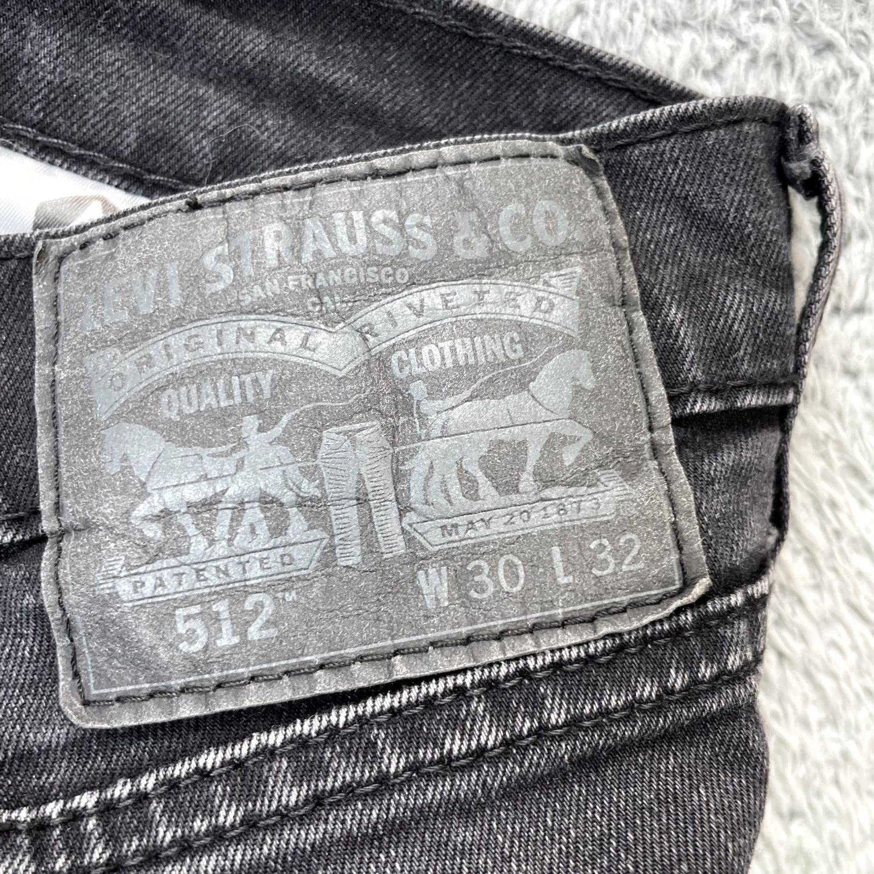 Levi's Levi's Jeans 512 Mens 30x29 Denim Black Skinny Stretch Logo 5-Pocket Regular Fit, Cotton Polyester Denim Jeans Men Size US 30 / EU 46 - 3 Thumbnail
