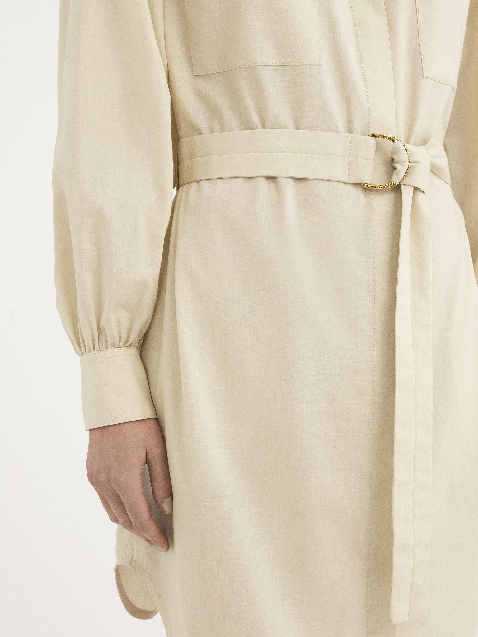 Chloe o1loc1c10226 Utilitarian Shirt Dress in Secret Brown Size L / US 10 / IT 46 - 5 Thumbnail
