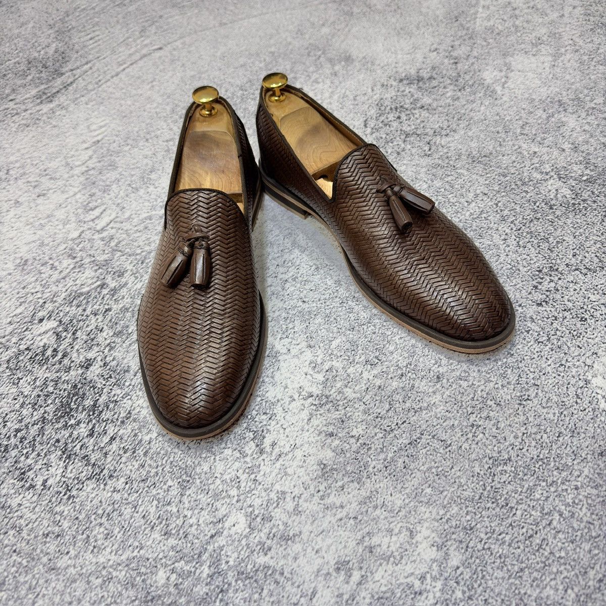 Designer × NAVYBOOT Navyboot Brown Leather Tassel Loafers US9 UK8 EU42 27cm Size US 9 / EU 42 - 3 Thumbnail