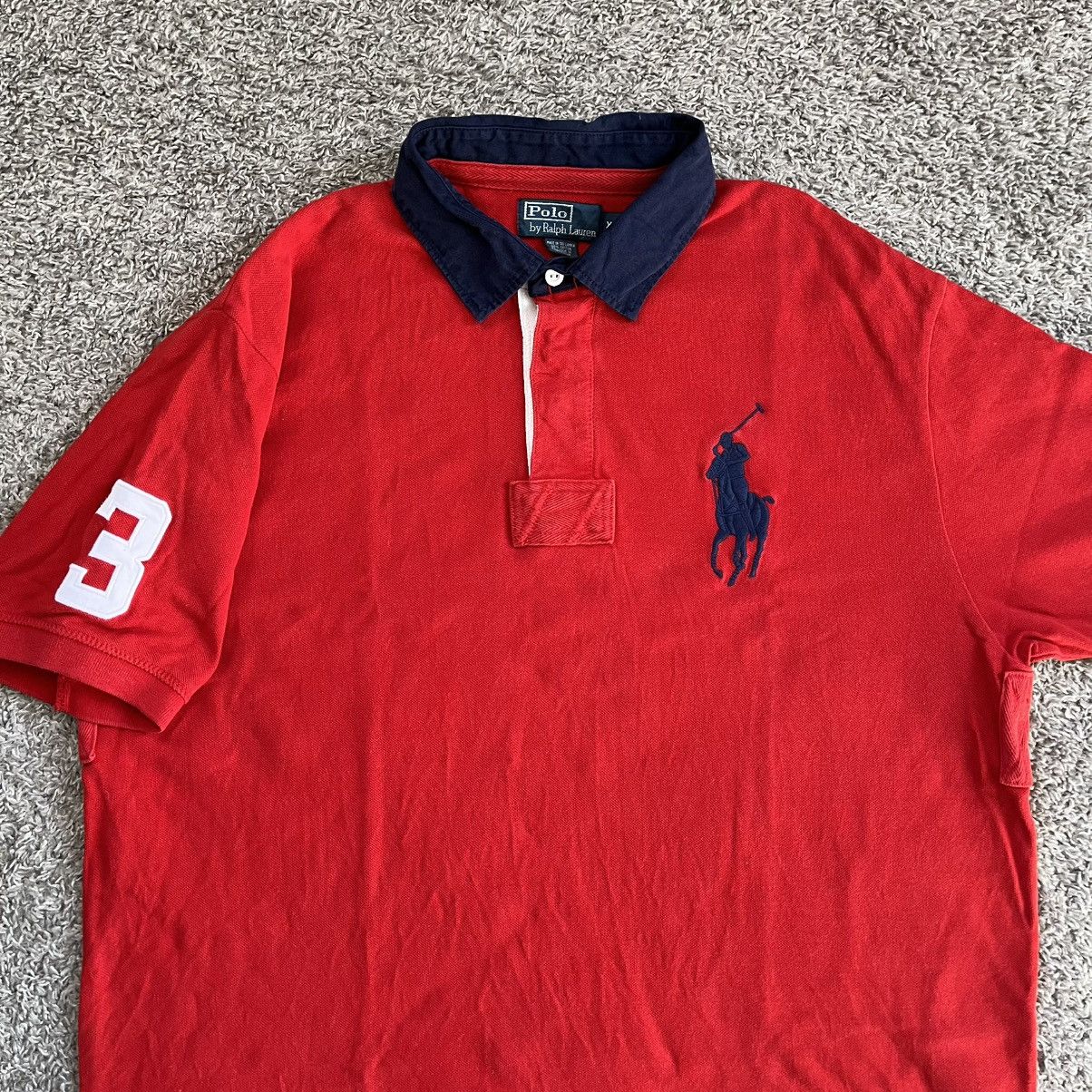 Polo Ralph Lauren 🔴Polo Ralph Lauren Shirt Size XL Big Pony Red Navy Blue Size US XL / EU 56 / 4 - 10 Thumbnail