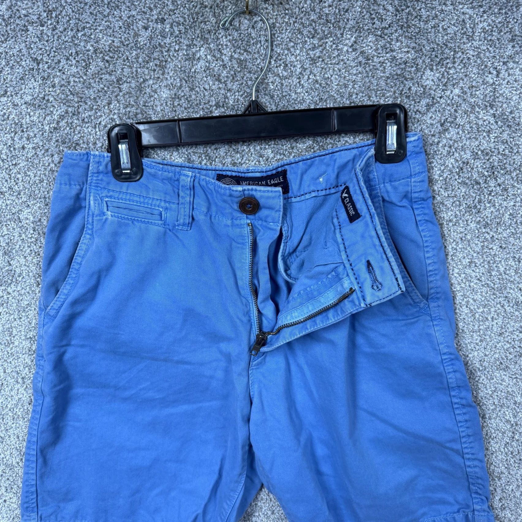 American Eagle Outfitters American Eagle Outfitters Chino Shorts Mens 28 Blue Summer Cotton Beach Preppy 8in Inseam Flat Front Pockets Logo 100% Cotton Size US 28 / EU 44 - 7 Thumbnail