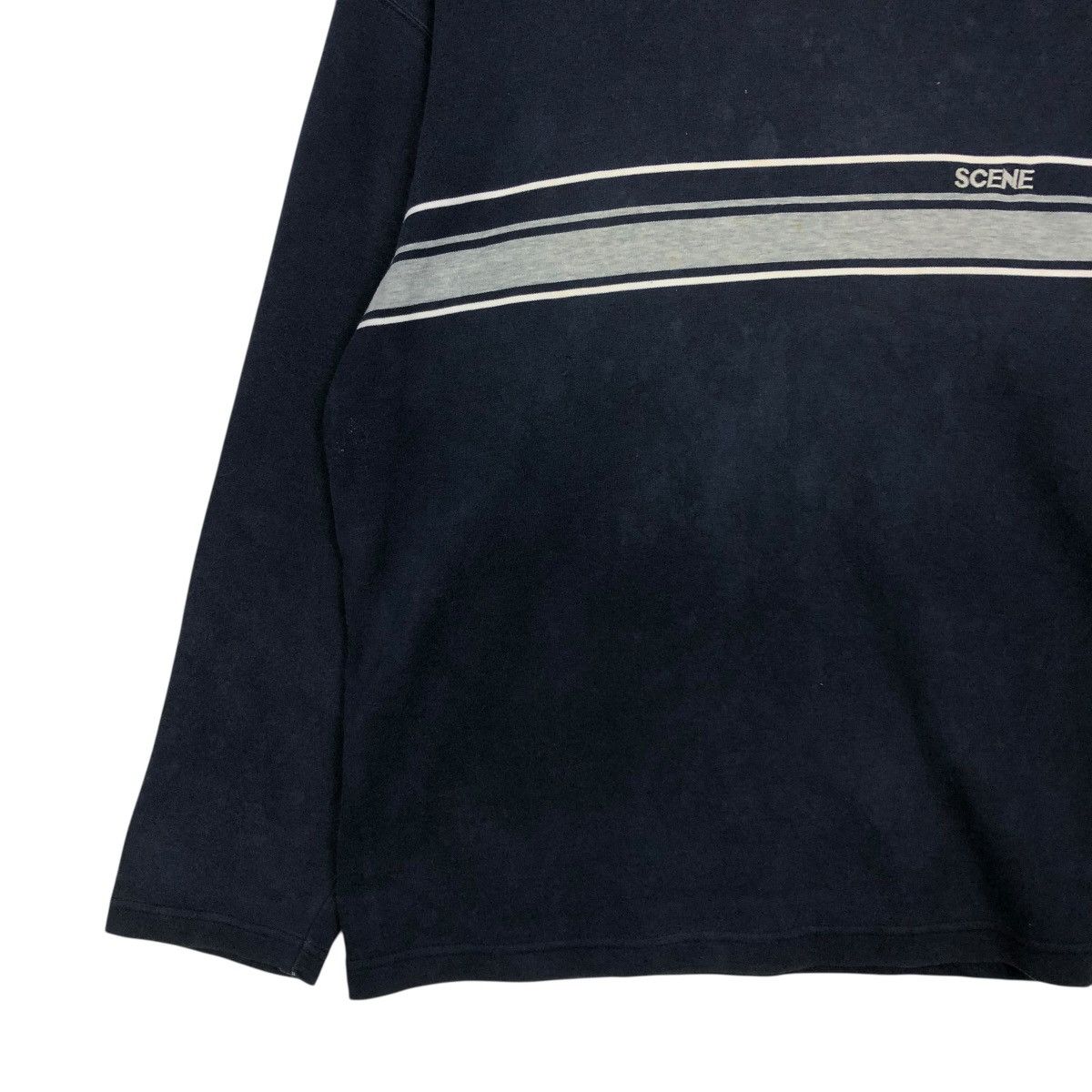 Japanese Brand 🔥VINTAGE SWEATSHIRT SCENE STRIPED DESIGN ISSEY MIYAKE Size US M / EU 48-50 / 2 - 6 Thumbnail