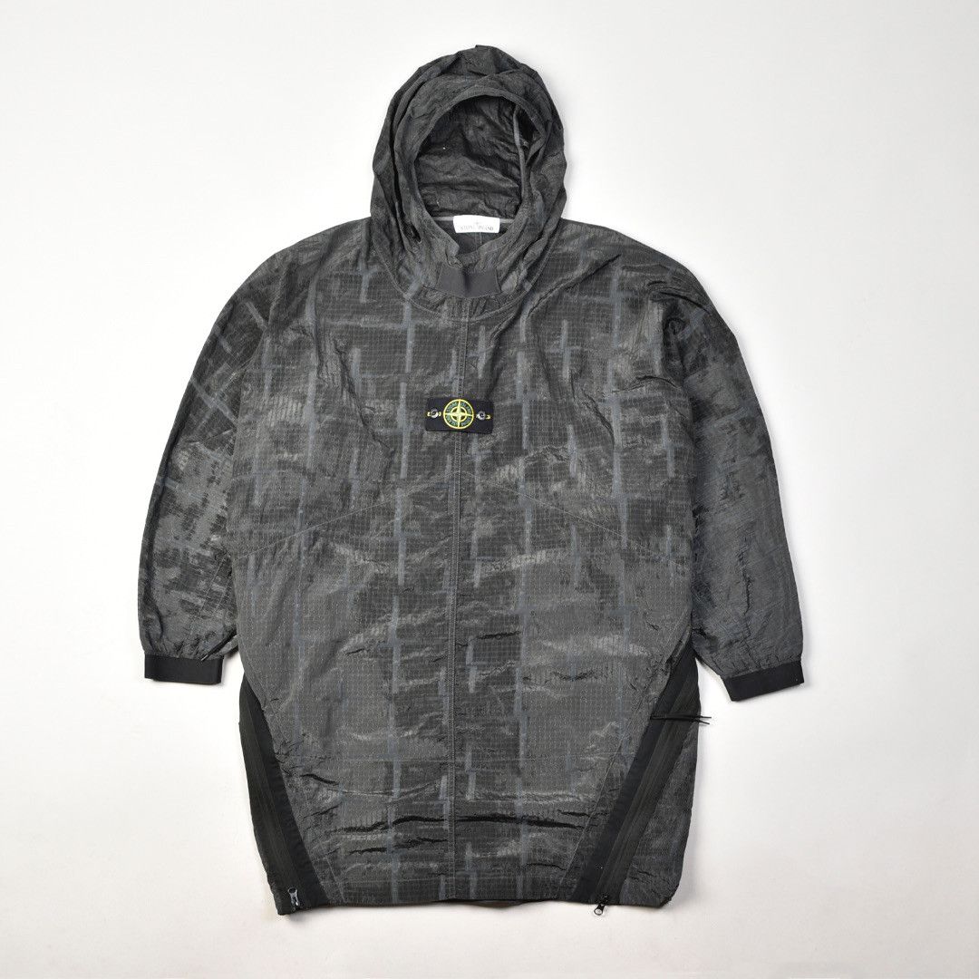 image of Stone Island House Check Jacquard On Nylon Metal Black Watro, Men's (Size Medium)