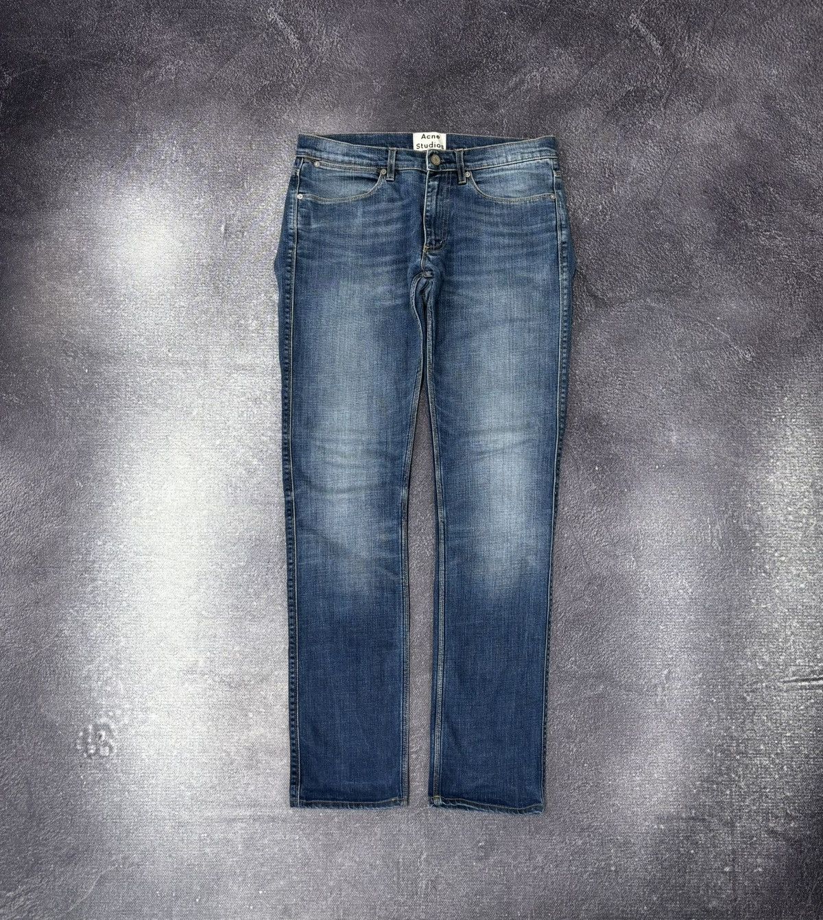 Acne Studios Acne Studios Max Prince Faded Blue Slim Straight Denim Jeans Size US 31 - 1 Thumbnail