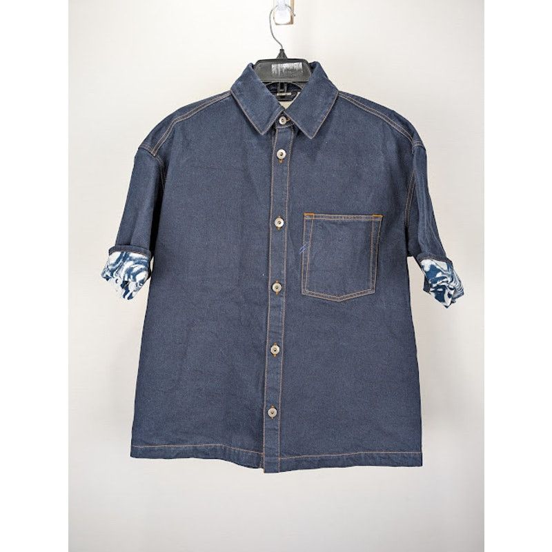Burberry o1rshd1 Denim Shirt in Indigo Blue Size US S / EU 44-46 / 1 - 1 Thumbnail