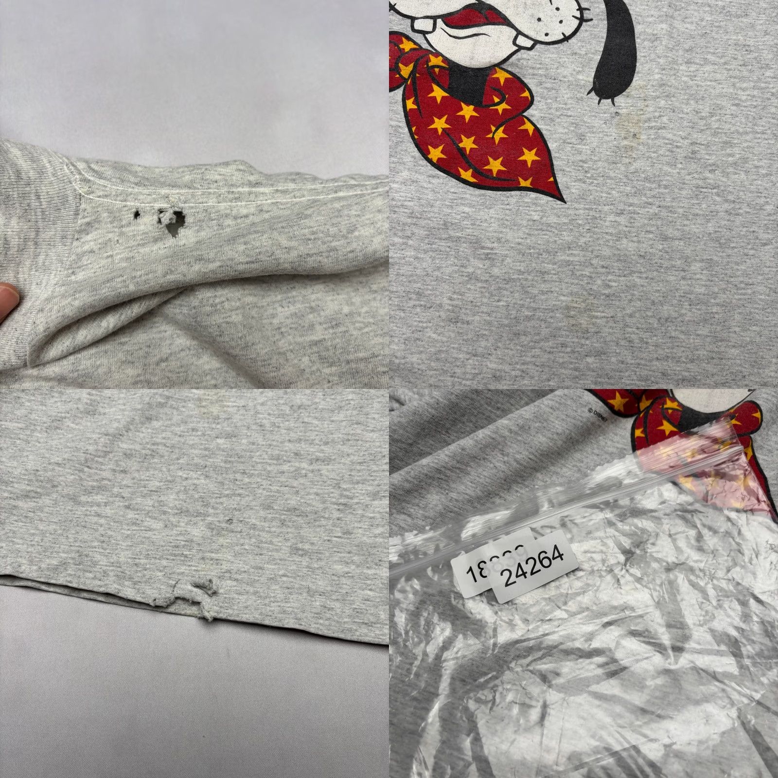 Disney VINTAGE Goofy Western Cowboy Disney Tee Shirt Long Sleeve Mock Neck XL Mens Rare 80s Gray Size US XL / EU 56 / 4 - 8 Thumbnail