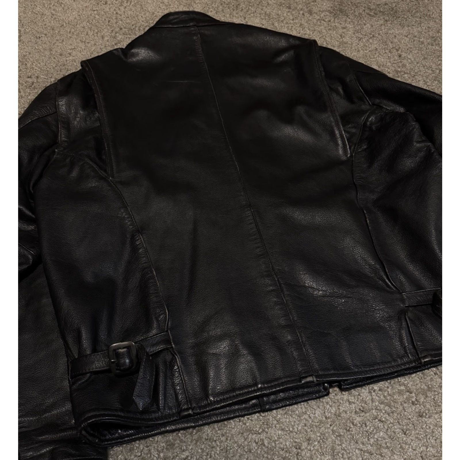 Omega VINTAGE Mega Force Leather Motorcycle Moto Jacket Regular Size 50 Black Men Biker Riding Size US M / EU 48-50 / 2 - 4 Thumbnail