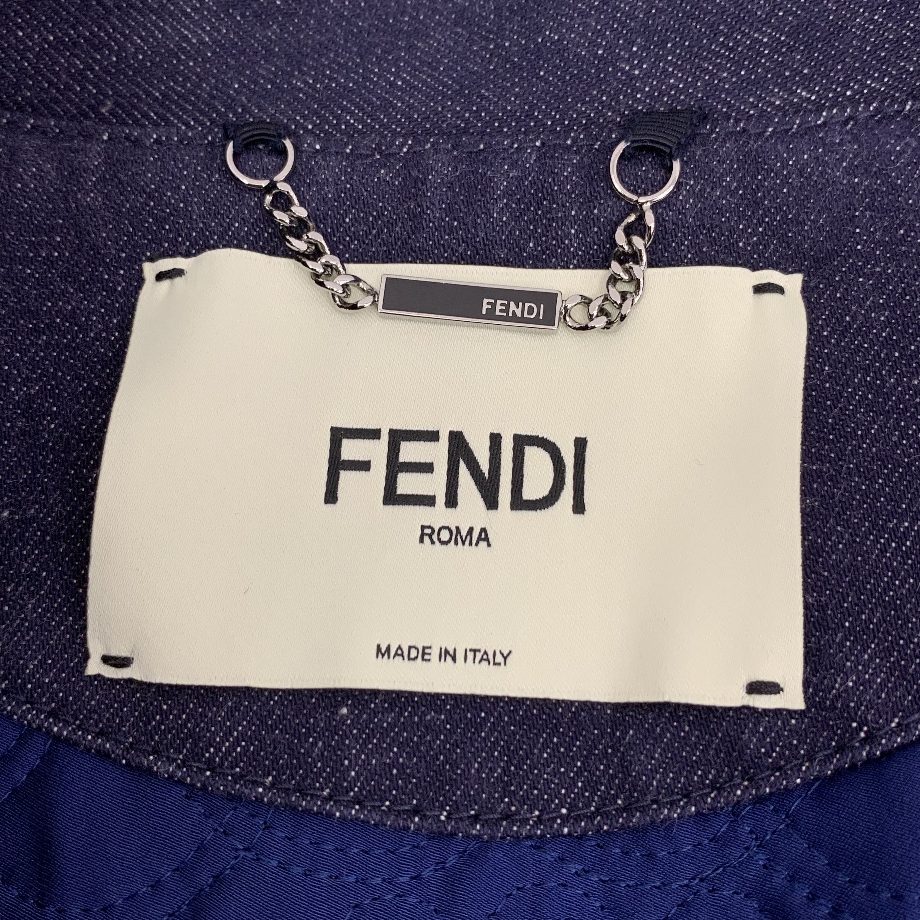 Fendi Fendi Dark Blue Heart Embroidered Denim Jacket (M) Size M / US 6-8 / IT 42-44 - 2 Thumbnail