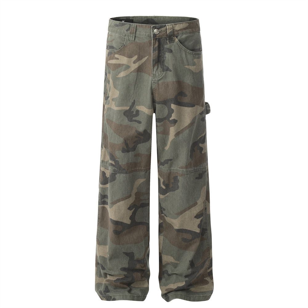 Japanese Brand × Jean Men's loose straight trendy camouflage cargo trousers y2k Size US 34 / EU 50 - 1 Thumbnail