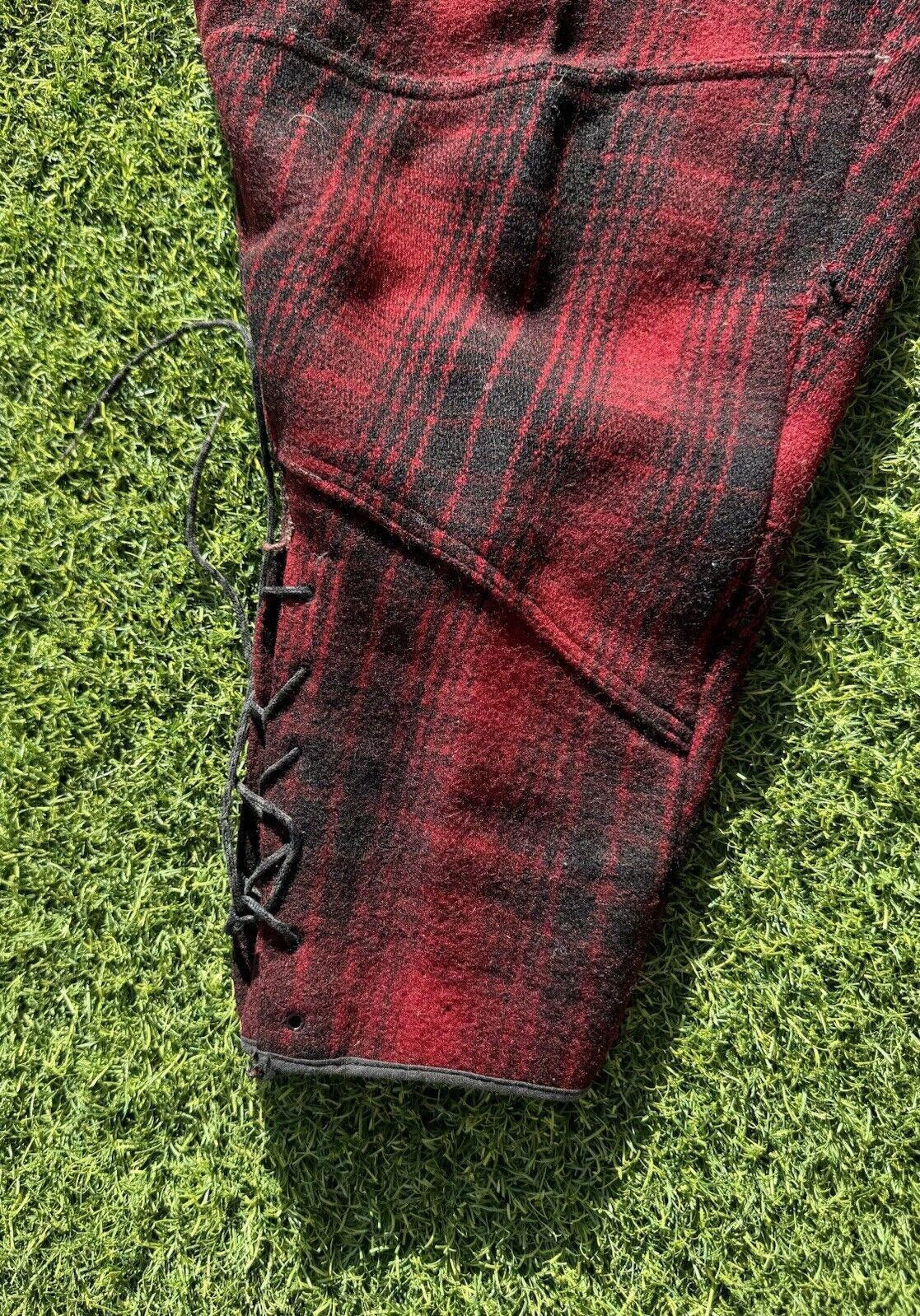 Designer True Vintage Carters 40s Buffalo Plaid Wool Hunting Pants 34 Size US 34 / EU 50 - 5 Thumbnail