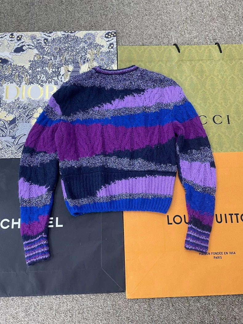 Chanel chanel 22A purple and blue colour block alpaca wool sweate Size XXS / US 00 / IT 34 - 4 Thumbnail