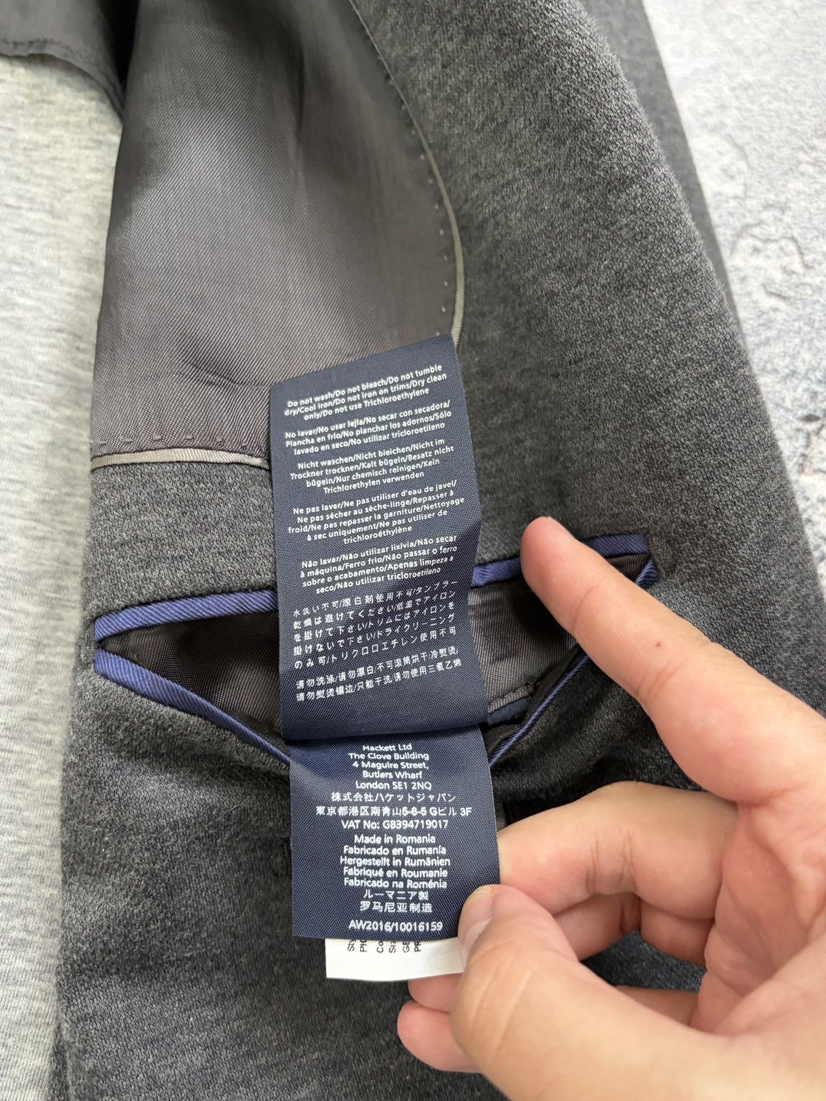 Hackett Hackett London Grey Cotton Blend Knit Sport Coat XL Size 44R - 7 Thumbnail