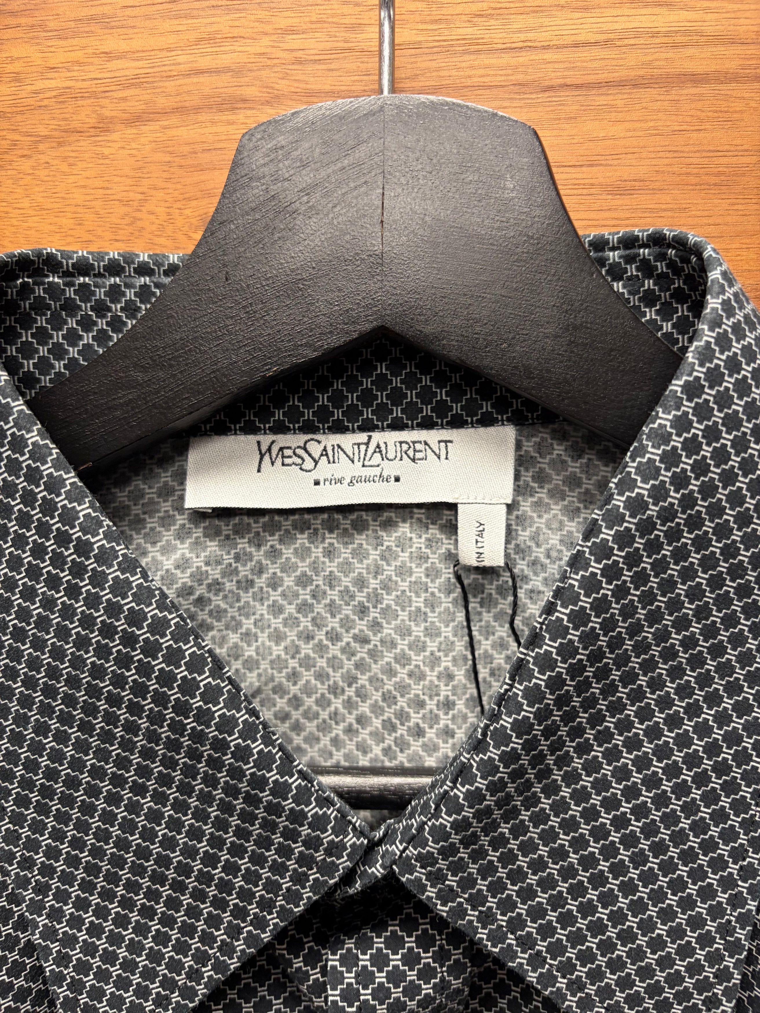 Saint Laurent Paris Yves Saint Laurent Rive Gauche ‘Micro Dot’ Button Down Shirt Size US M / EU 48-50 / 2 - 3 Thumbnail