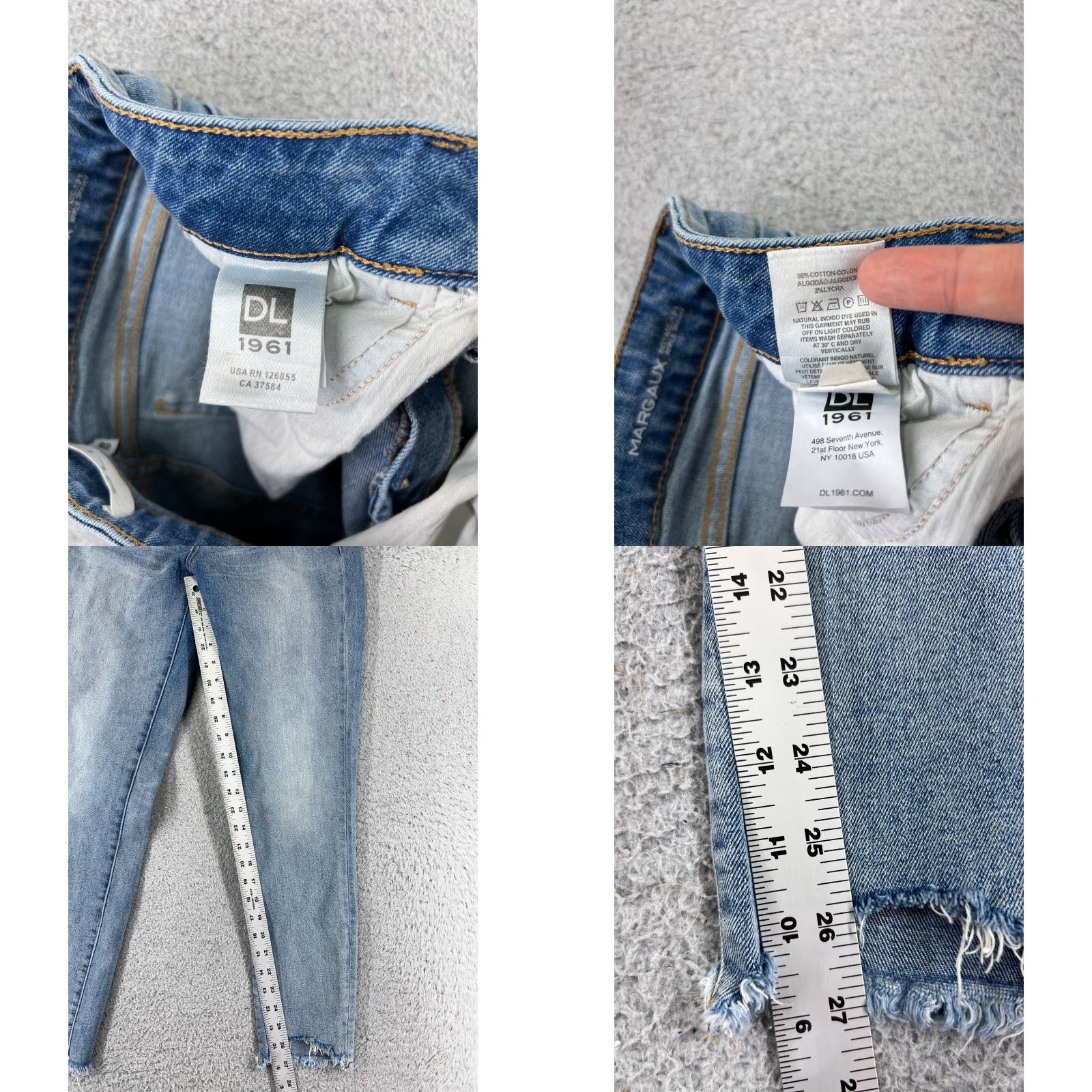 DL1961 DL1961 Jeans Womens 28 Blue Denim Margaux Instascuplt Ankle Skinny 28x27 Distressed City 90s? Wait. Size 28" / US 6 / IT 42 - 8 Thumbnail