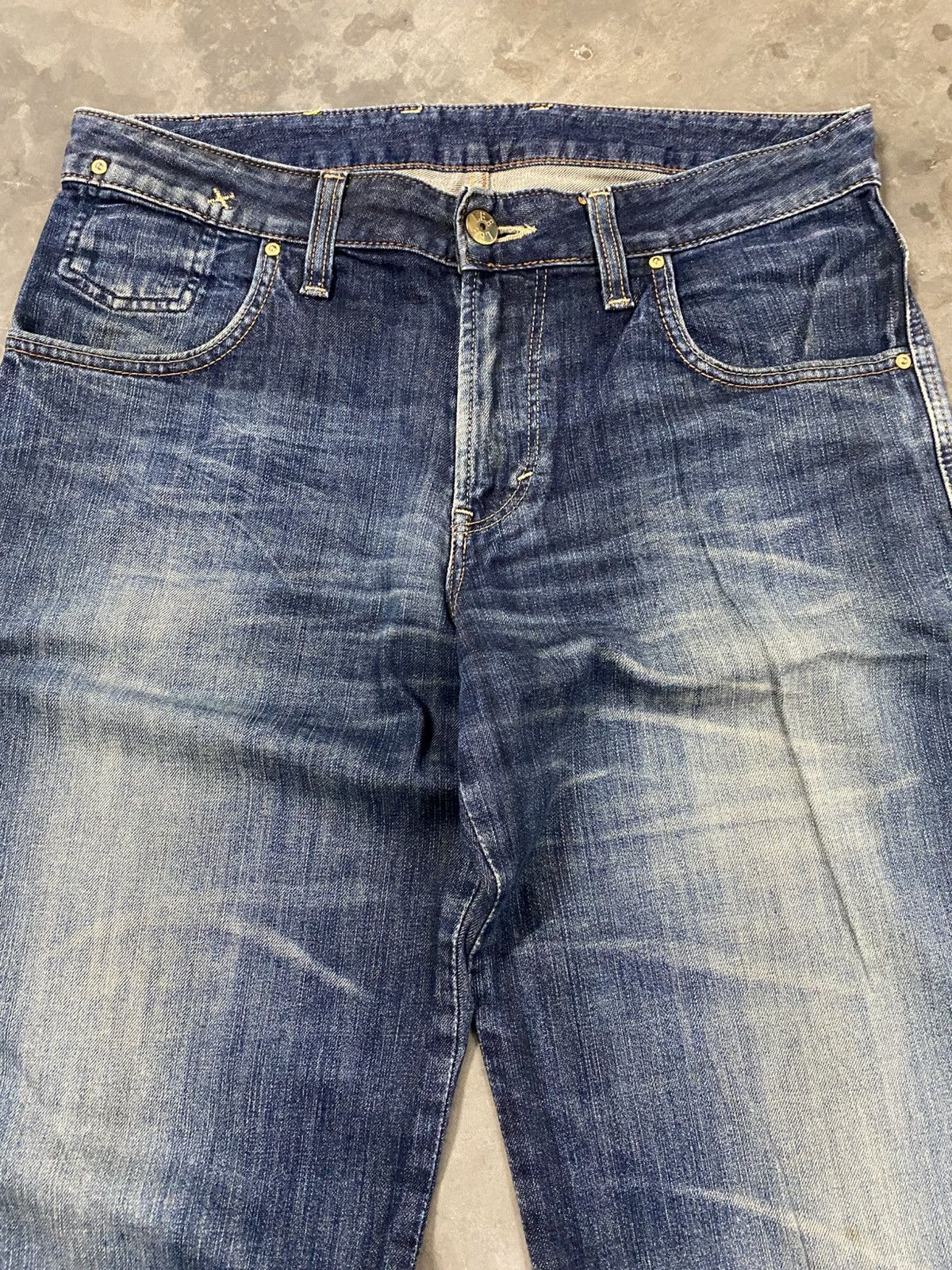 Lee Baggy Flare Vintage Lee Blue Distressed Denim @313 Size US 34 / EU 50 - 7 Thumbnail