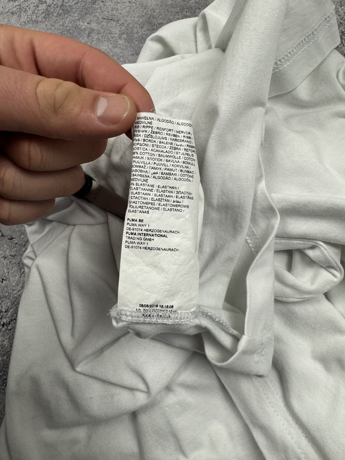 Puma Vetements Style Puma White Pocket Logo T- Shirt Mens Tee Size US L / EU 52-54 / 3 - 18 Thumbnail