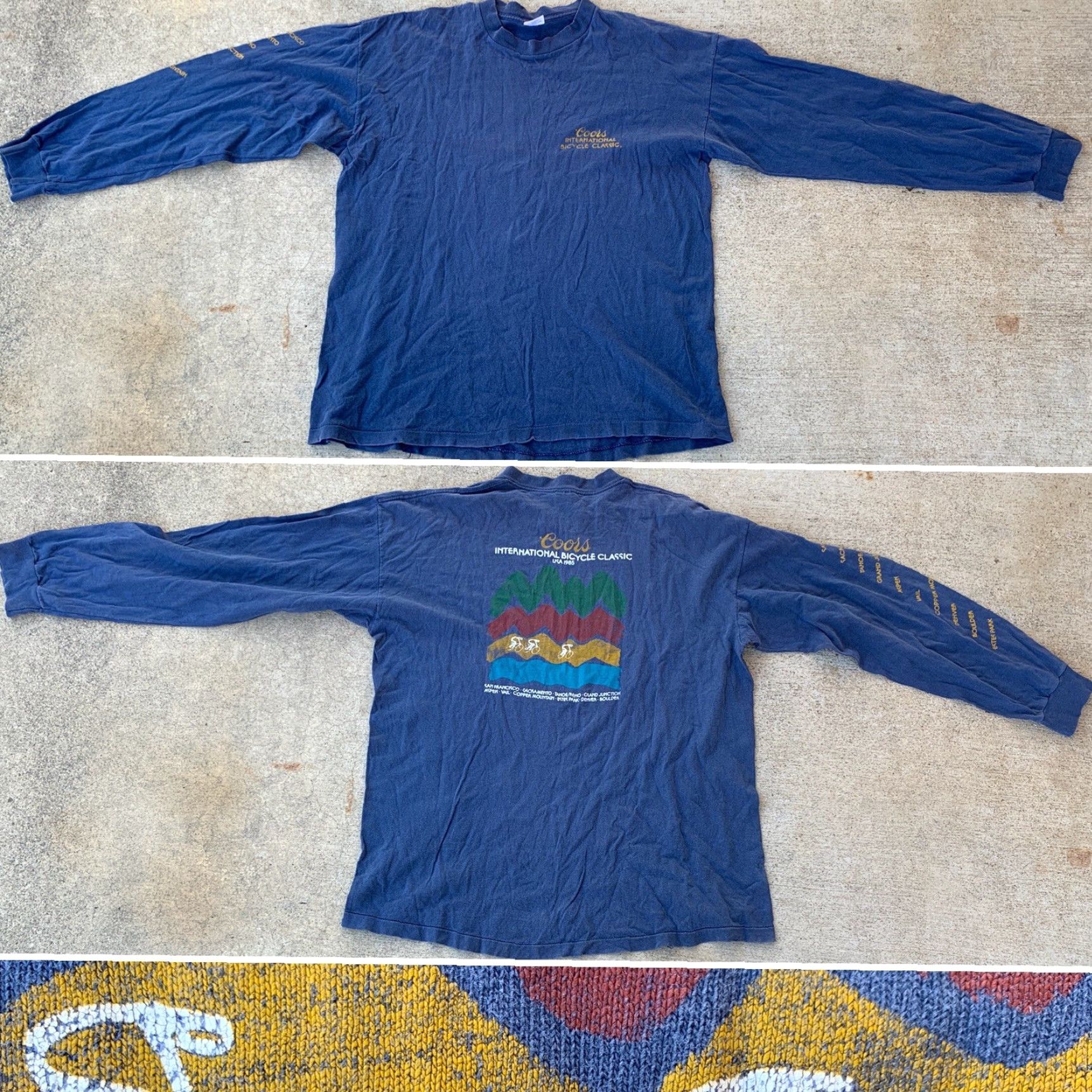 Vintage VINTAGE Coors Internarional Bicycle Classic 1985 T Shirt XL Blue Men Fun Tees 1980s Graphic Tee Sportswear/Beach Size US XL / EU 56 / 4 - 4 Thumbnail