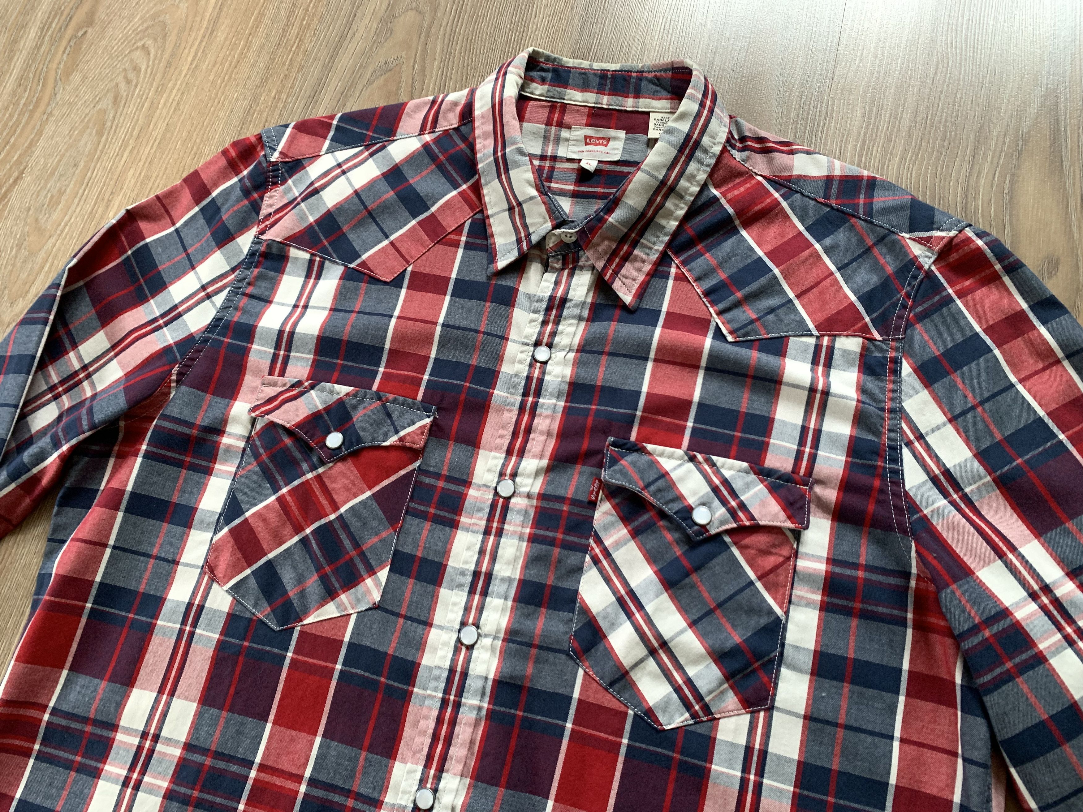 Flannel × Levi's Levis Long Sleeve Western Double Pocket Plaid Shirt Size US XL / EU 56 / 4 - 4 Thumbnail