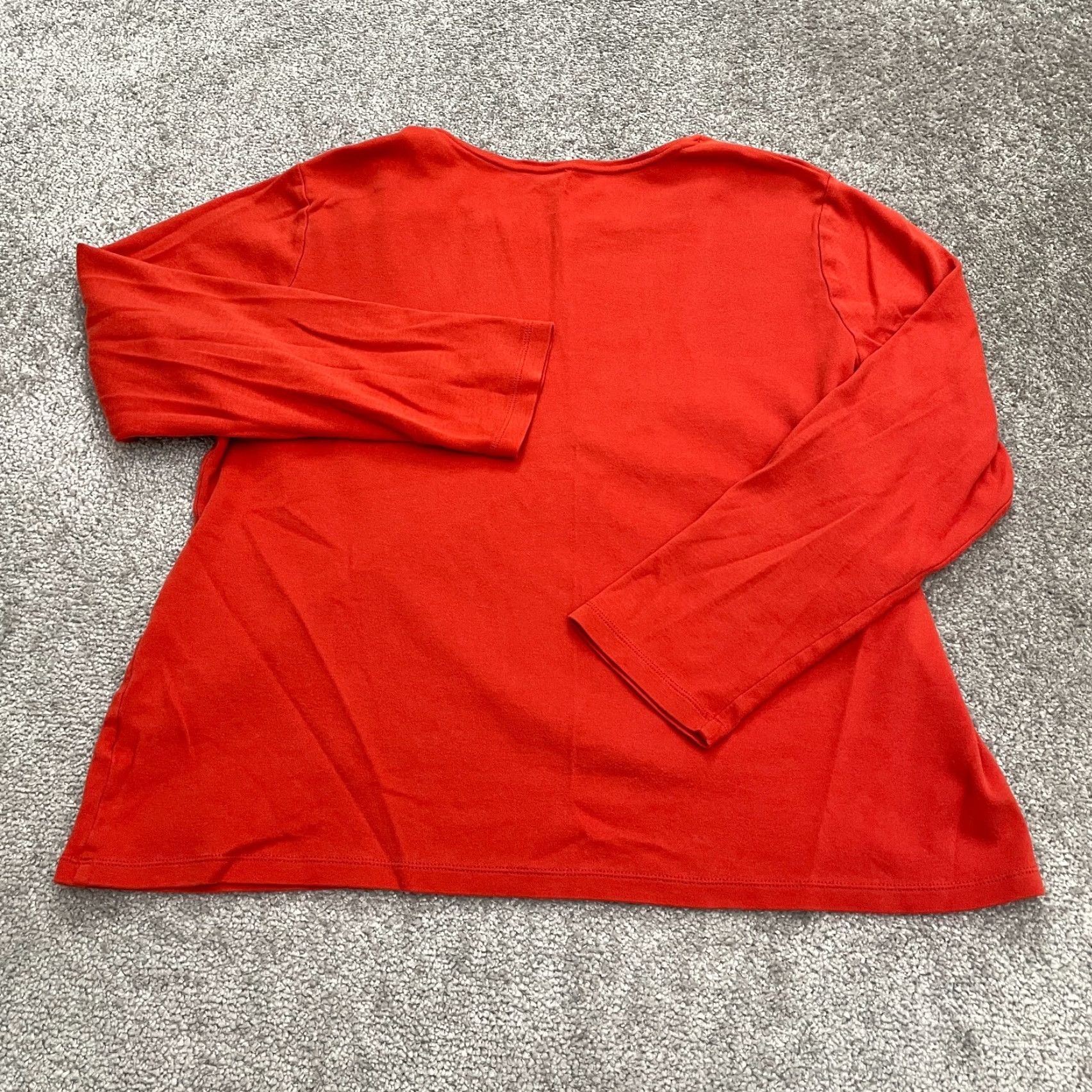 Croft & Barrow Croft & Barrow T-Shirt Womens XL Red Long Sleeve Crew Neck Cotton Casual Basic Solid Womens Size XL / US 12-14 / IT 48-50 - 2 Thumbnail