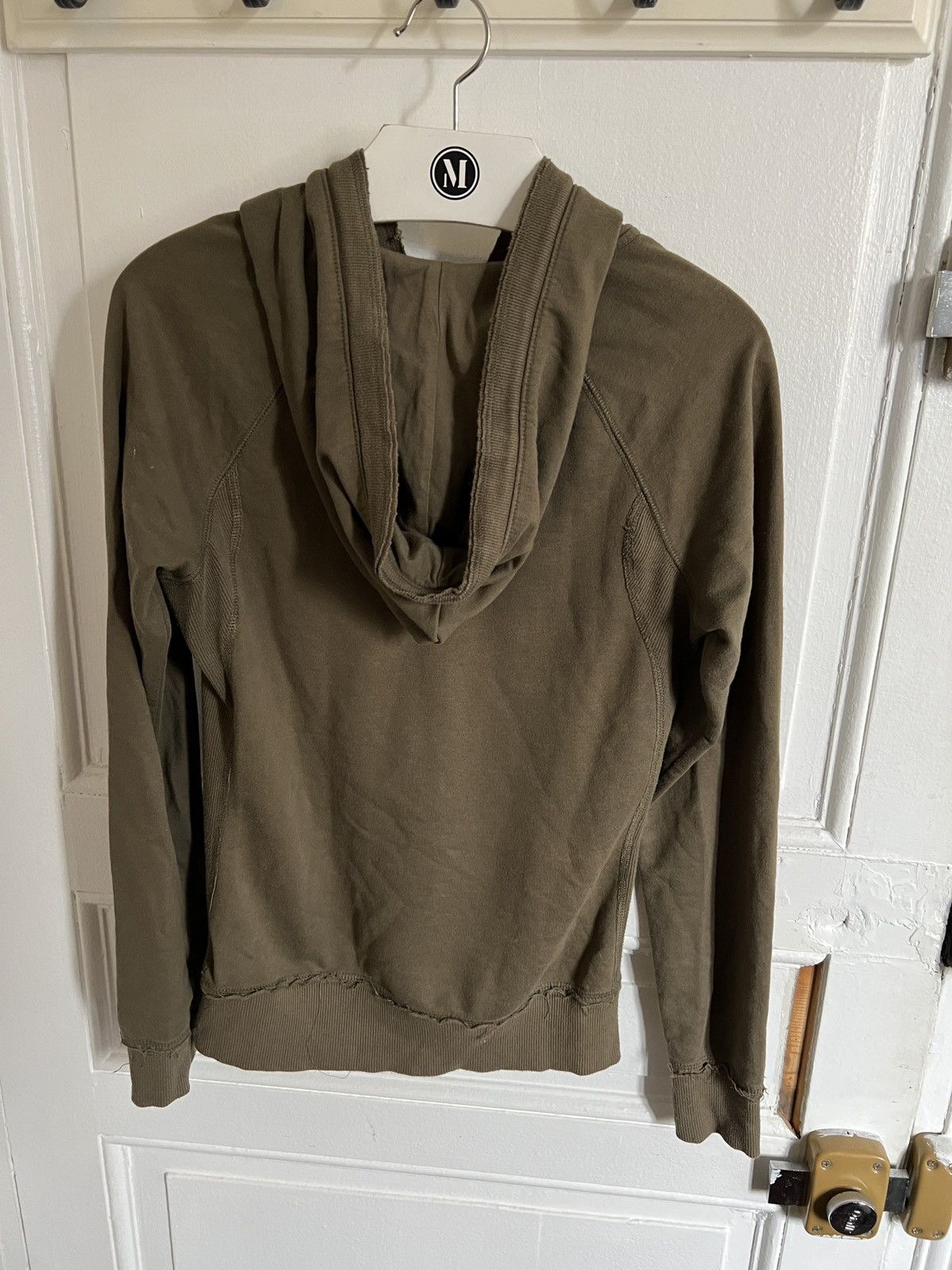 Japanese Brand × Vintage Y2K Khaki hoodie distressed destroyed olive military college Size S / US 4 / IT 40 - 5 Thumbnail