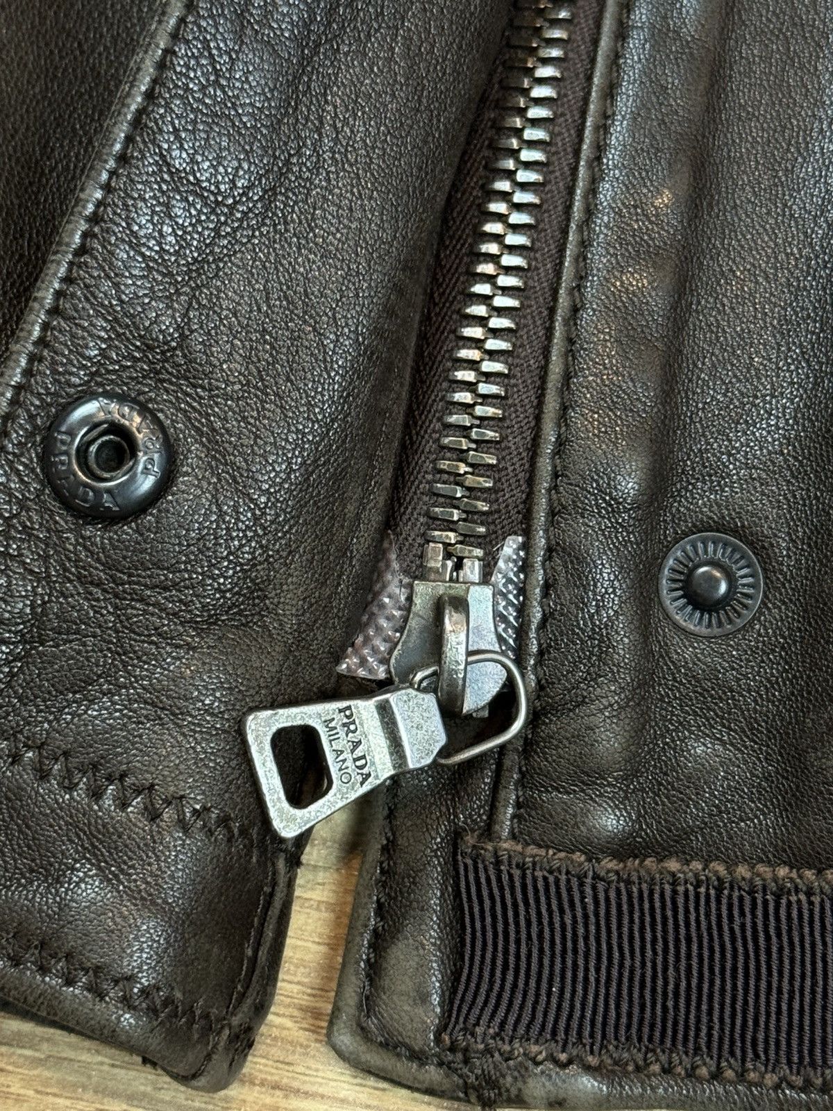 Prada Archive leather jacket Prada original luxury streetwear item Size S / US 4 / IT 40 - 6 Thumbnail