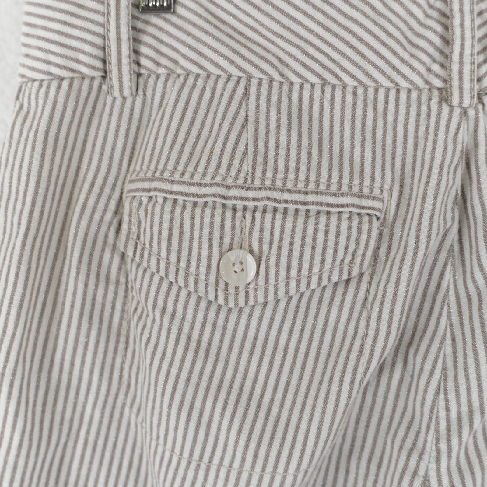Express Express Linen Shorts Cream Beige Striped Size 10 Mid Rise Ho Size 32" / US 10 / IT 46 - 5 Thumbnail
