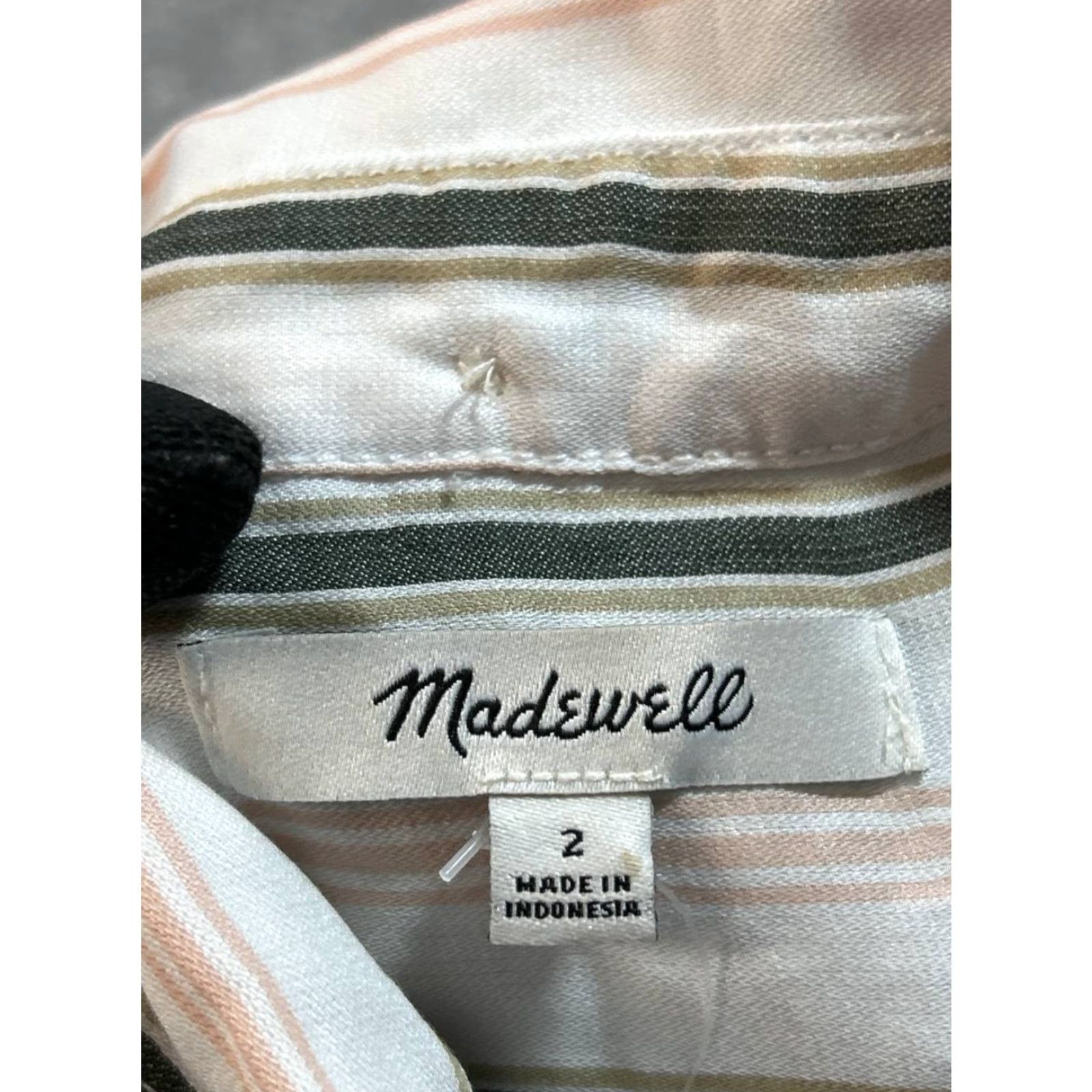 Madewell Madewell Shirt Women Size 2 Multicolor Striped Regular Fit Button Up High Low Hem New Size XS / US 0-2 / IT 36-38 - 4 Thumbnail