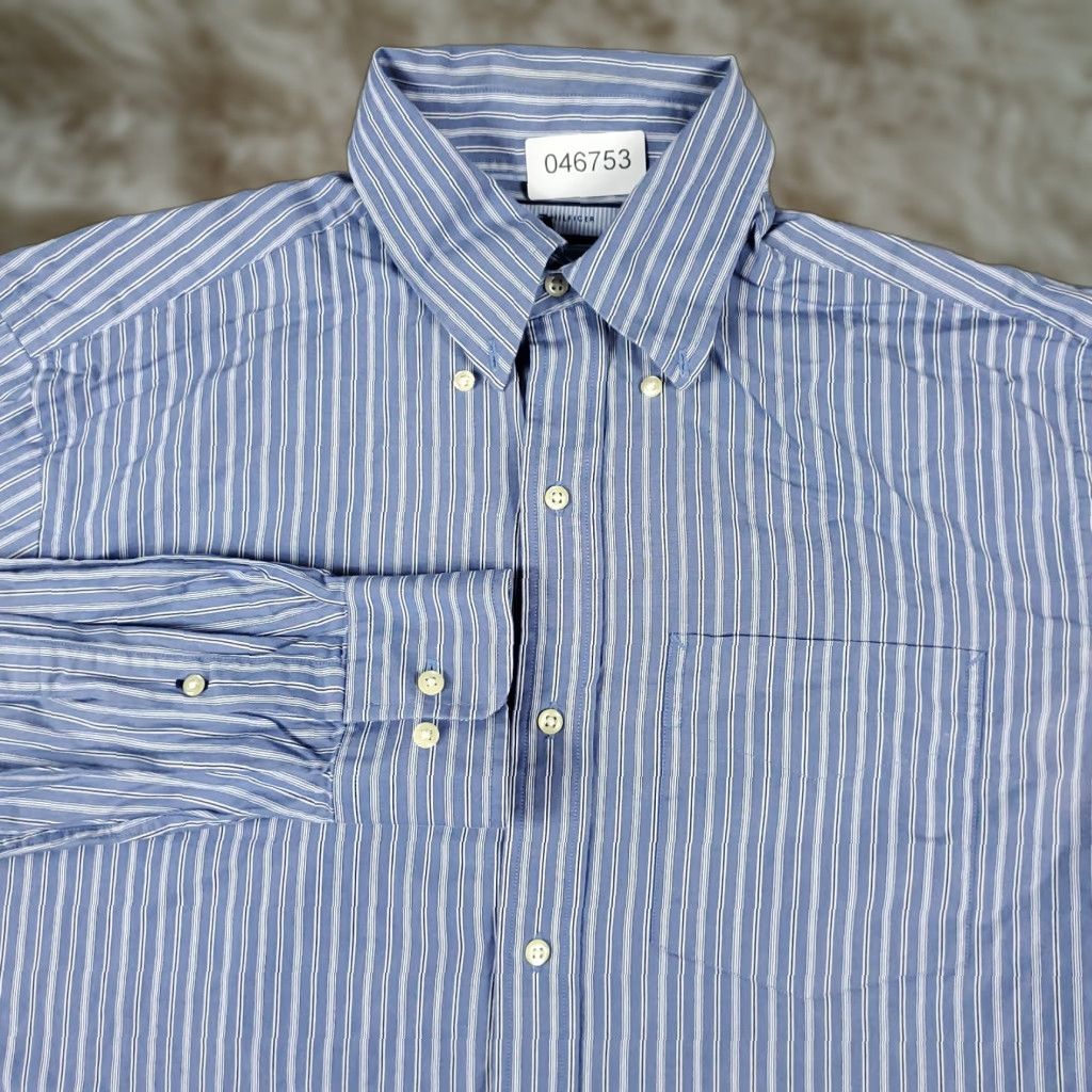 Tommy Hilfiger Tommy Hilfiger Shirt Mens Medium Blue Striped Button-Up Long Sleeve Cotton, Casual Workwear Regular Logo Size US M / EU 48-50 / 2 - 1 Thumbnail