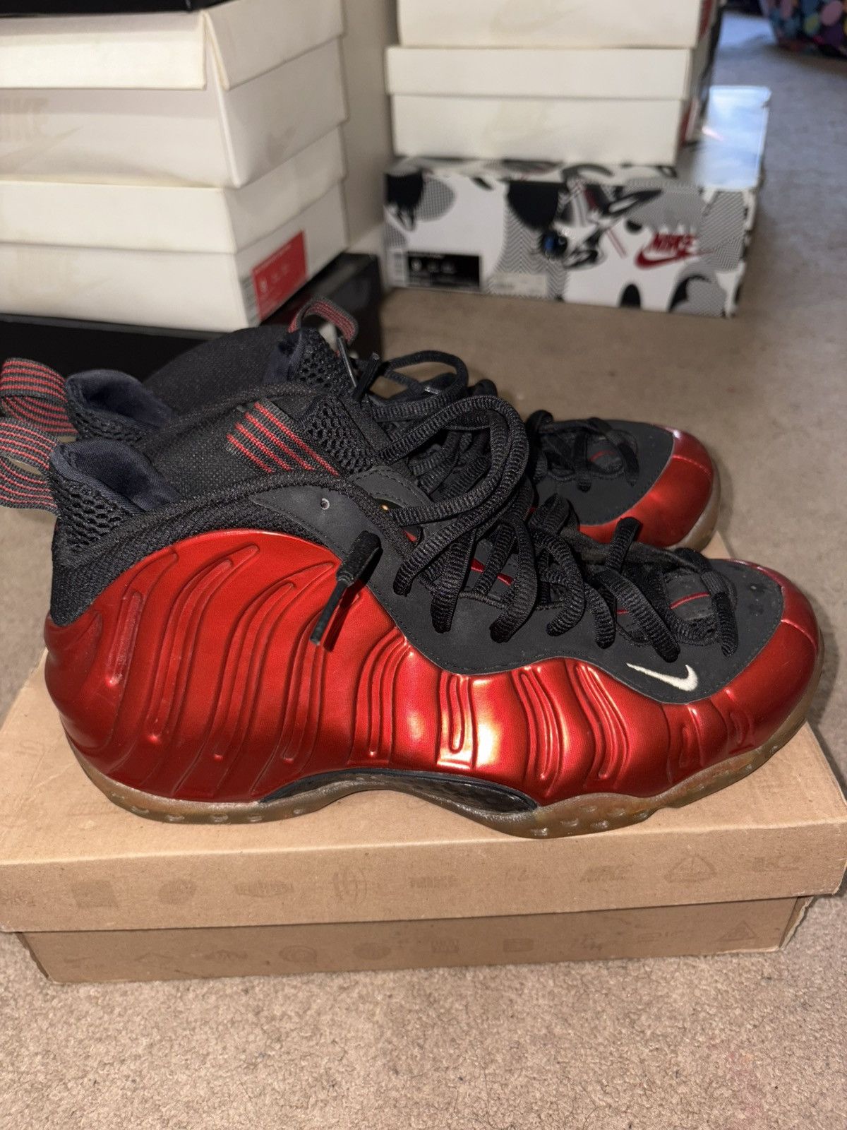 Nike Metallic Red Nike Air Foamposite Size US 9 / EU 42 - 3 Thumbnail
