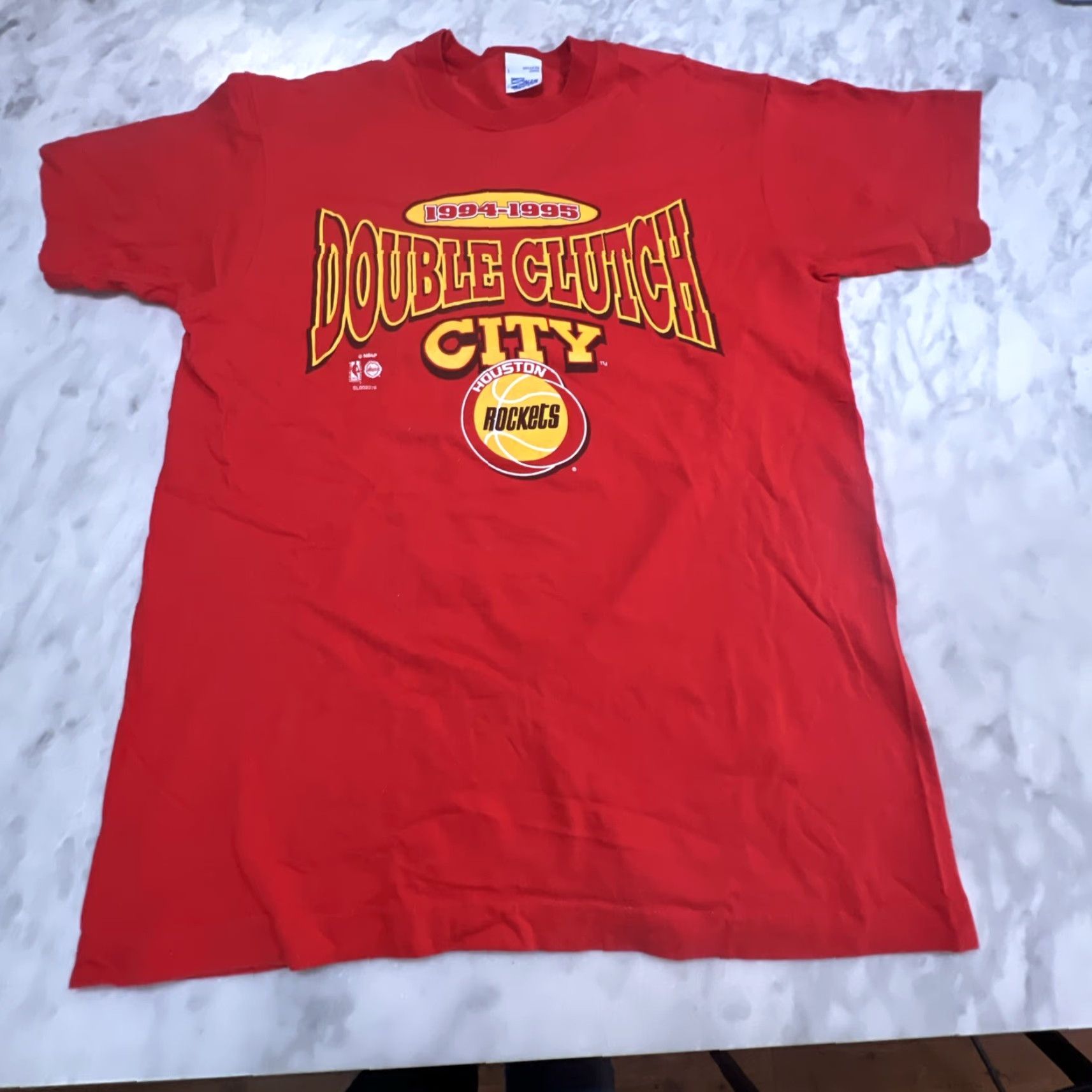 Salem Sportswear VINTAGE Houston Rockets 1990s Salem Cotton T-Shirt Large Red Mens Retro NBA Basketball Size US L / EU 52-54 / 3 - 3 Thumbnail