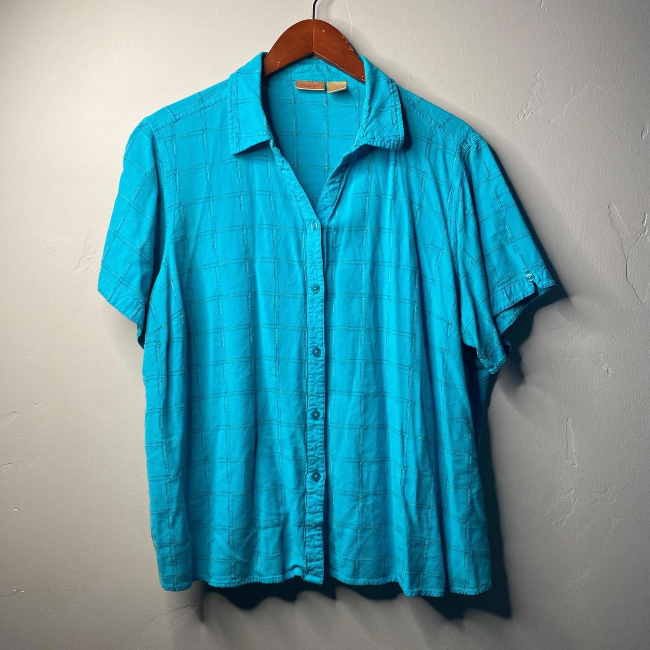 Vintage Vintage Blue Button Up Xxl Size XXL / US 16-18 / IT 52-54 - 1 Thumbnail