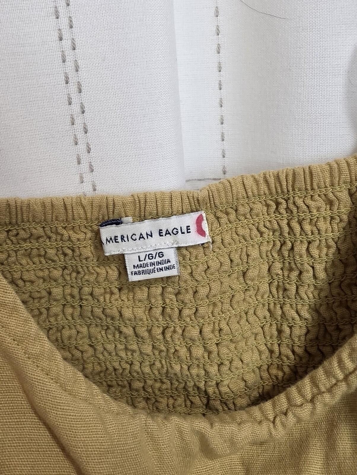 American Eagle Outfitters American Eagle Linen Blend Crop Top Size L / US 10 / IT 46 - 2 Thumbnail