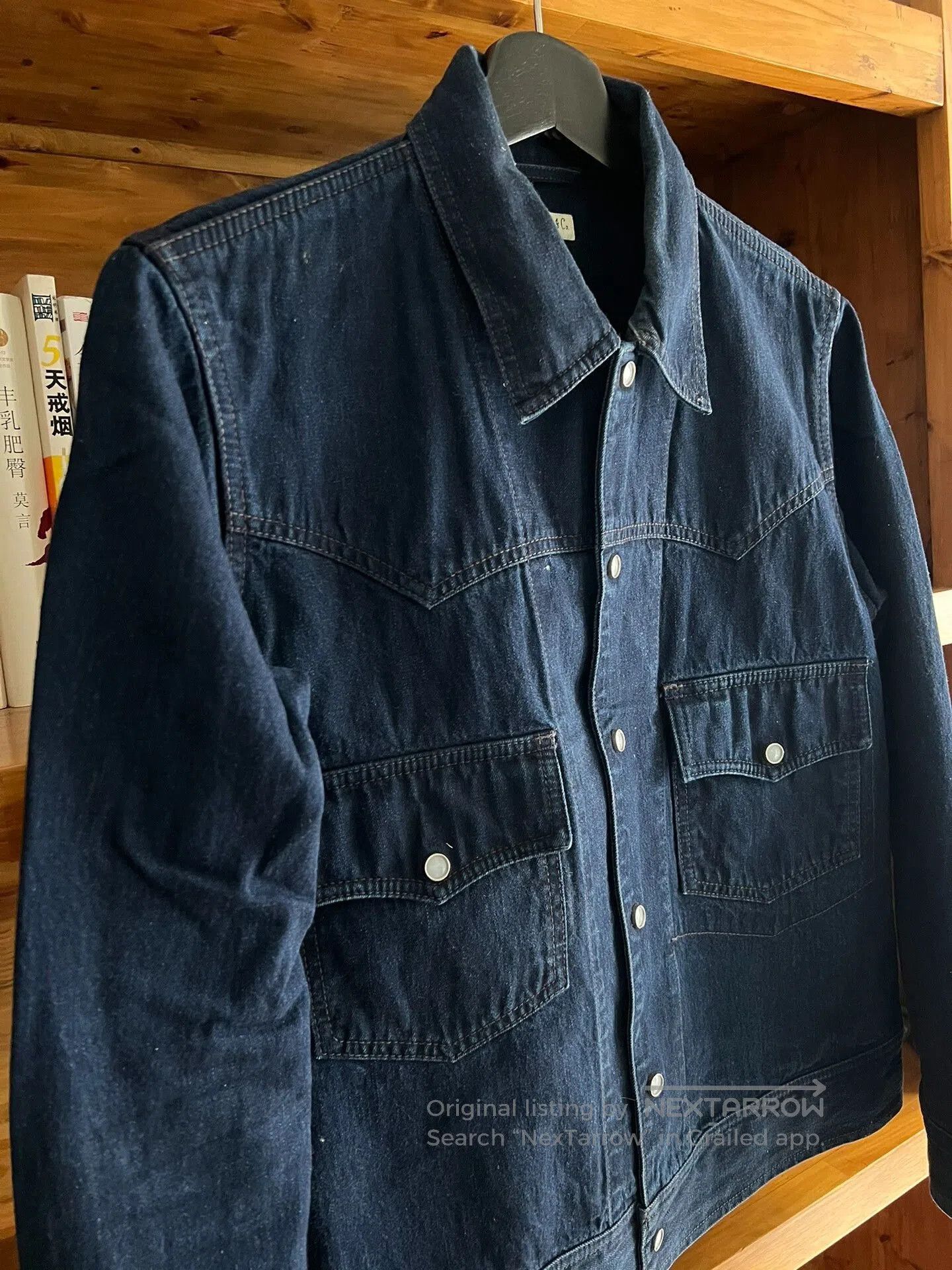 Burgus Plus blue dyed work jacket with gem buttons. Size US S / EU 44-46 / 1 - 3 Thumbnail