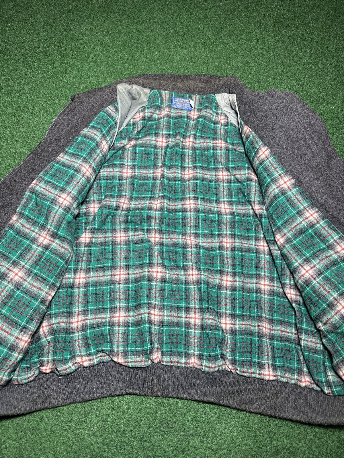 Pendleton Vintage Pendleton Virgin Wool Gray Bomber Harrington Jacket Size US L / EU 52-54 / 3 - 4 Thumbnail