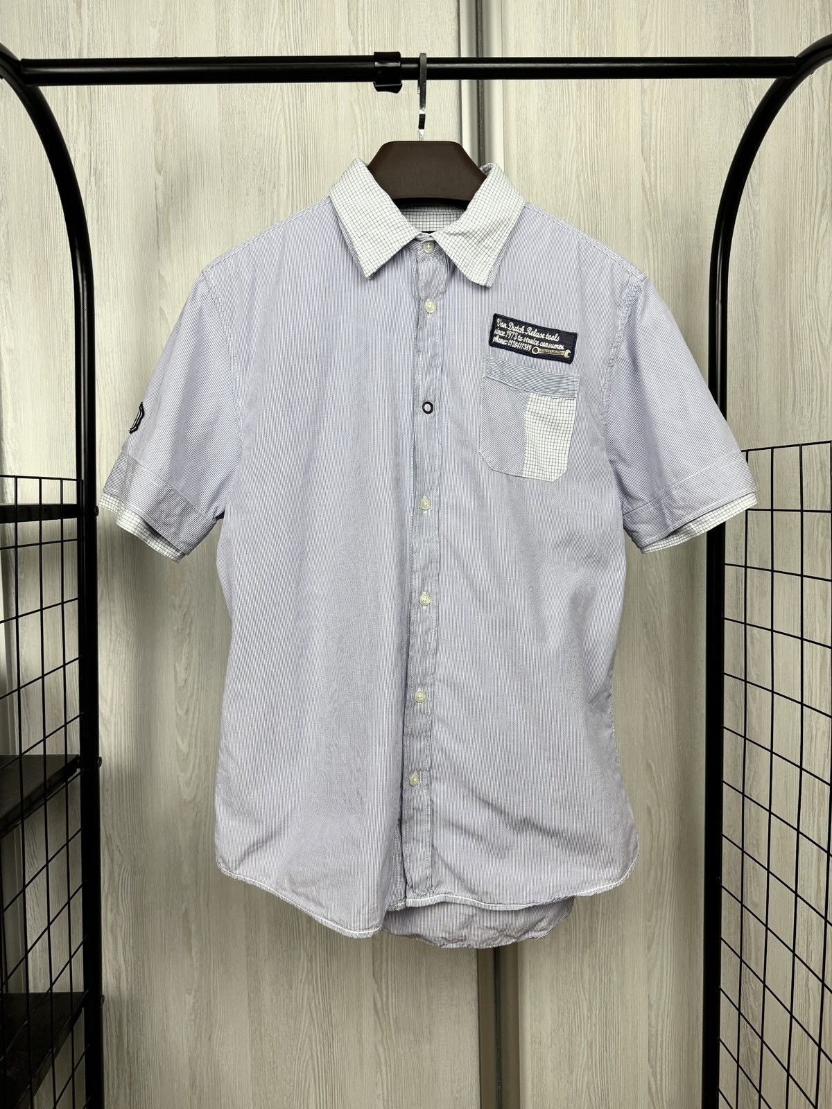 Von Dutch Von Dutch kustommade checkered double collar ss shirt Size US L / EU 52-54 / 3 - 3 Thumbnail