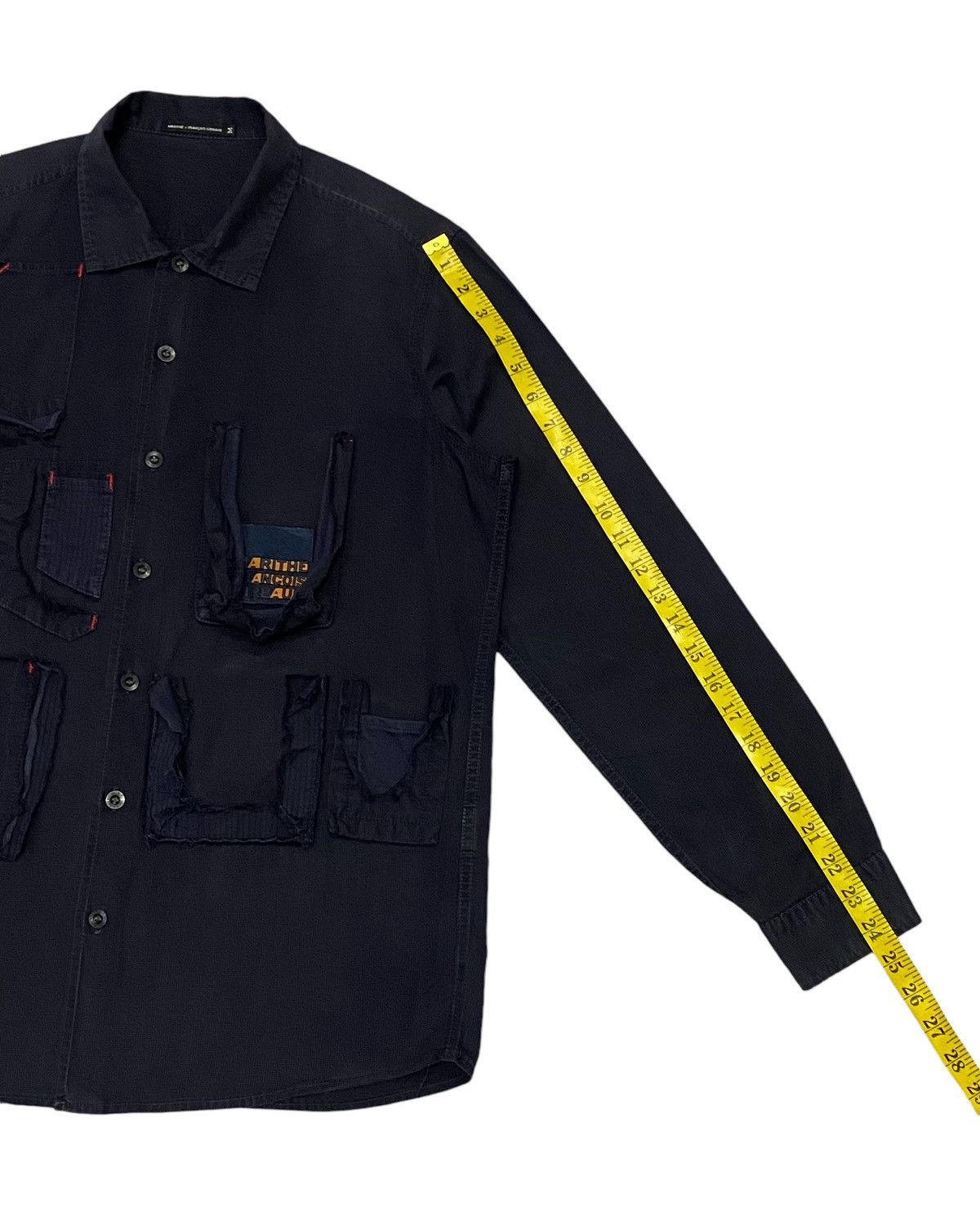 Japanese Brand × Marithe + Francois Girbaud × Vintage Vtg Marithe Francois Girbaud Ripped Pocket Button Ups Shirt Size US M / EU 48-50 / 2 - 18 Thumbnail