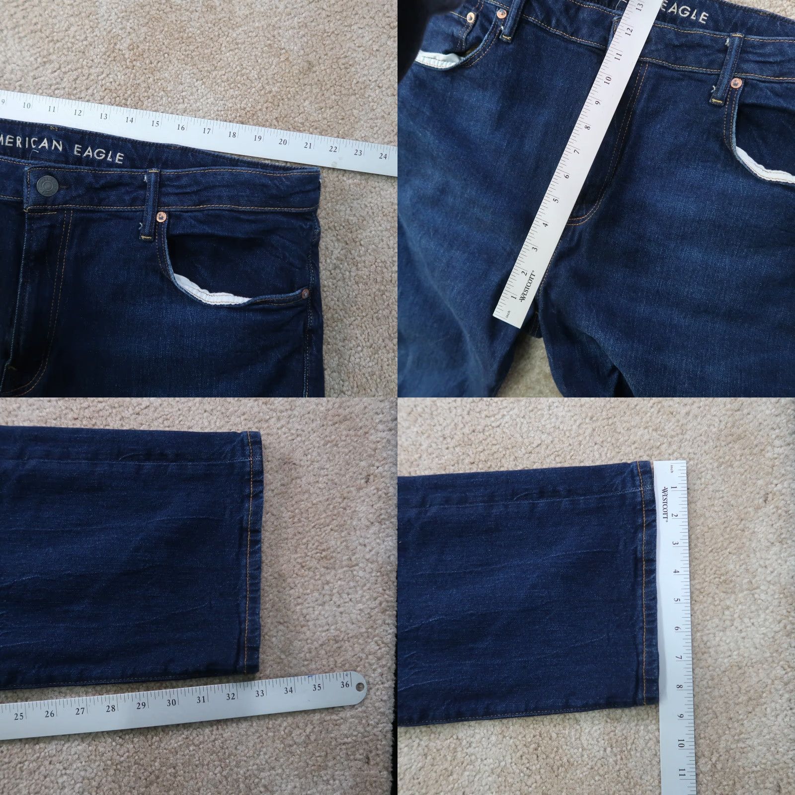American Eagle Outfitters American Eagle Original Straight Jeans Men’s 40x34 Airflex Denim stretch Size US 40 / EU 56 - 8 Thumbnail