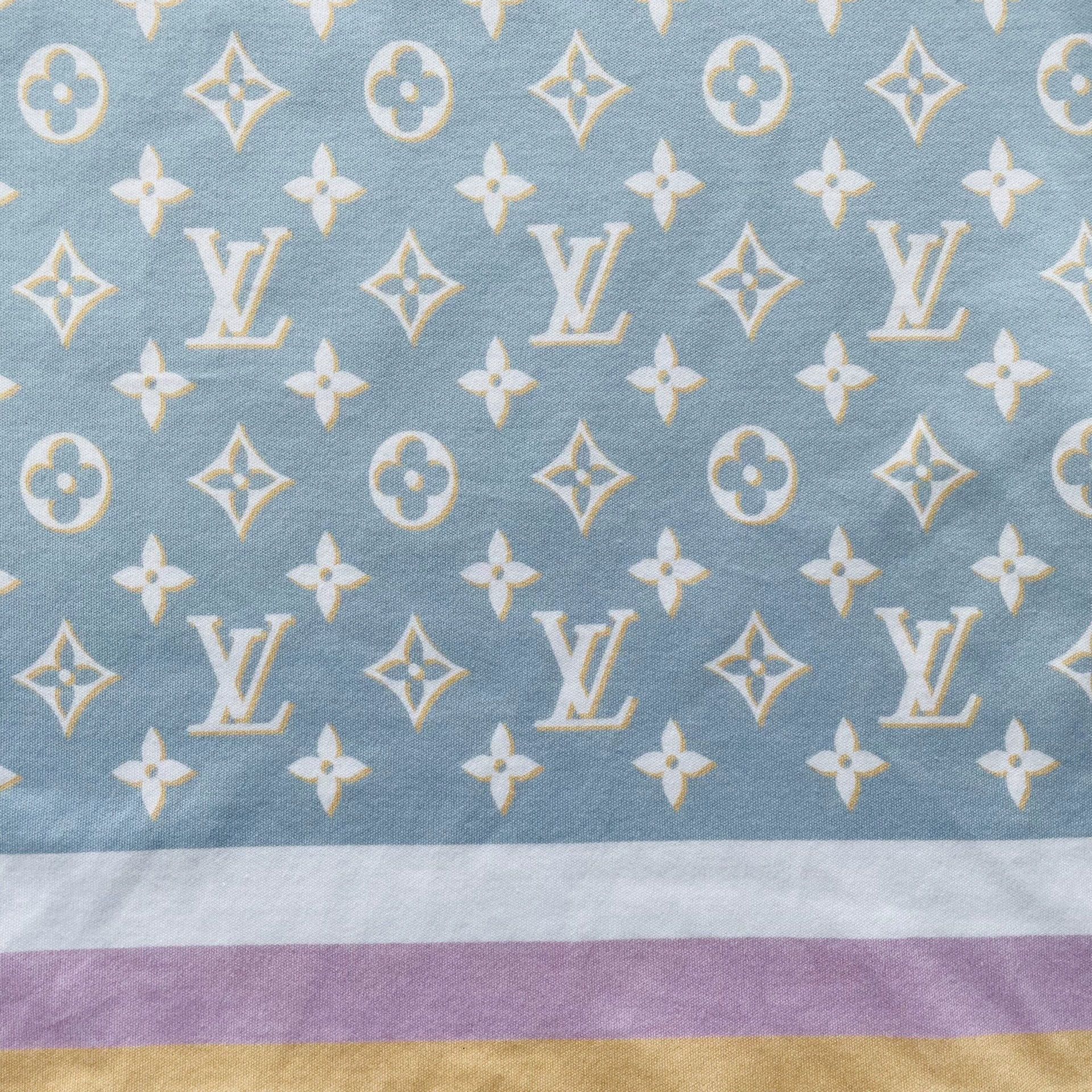 Louis Vuitton LOUIS VUITTON 99 New Blue Crewneck Print Mid-L SS Dress S Size S / US 4 / IT 40 - 3 Thumbnail