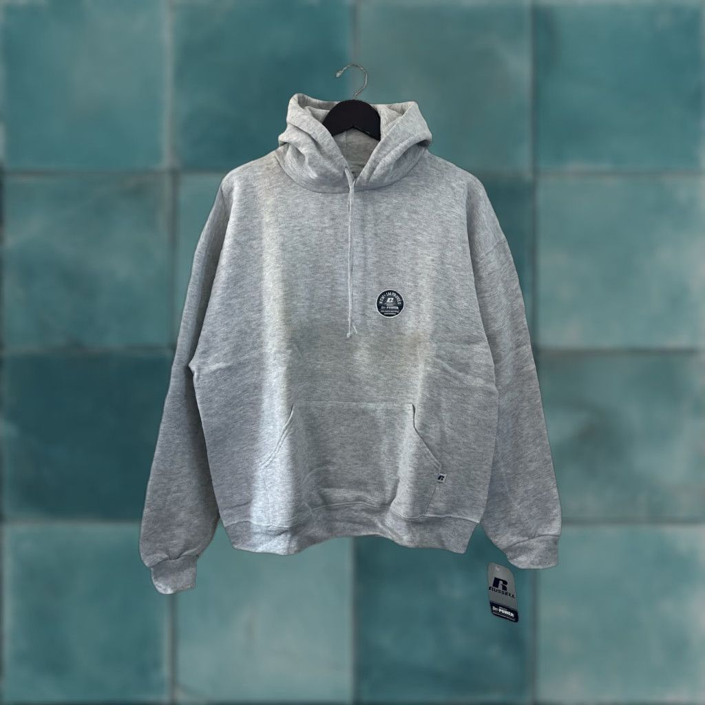 Russell Athletic VINTAGE Russell Athletic Hoodie Mens L Gray Deadstock NWT 2010s Pullover Long 27" 24.5" 24" Sleeves birch grey Mens Size US L / EU 52-54 / 3 - 1 Thumbnail