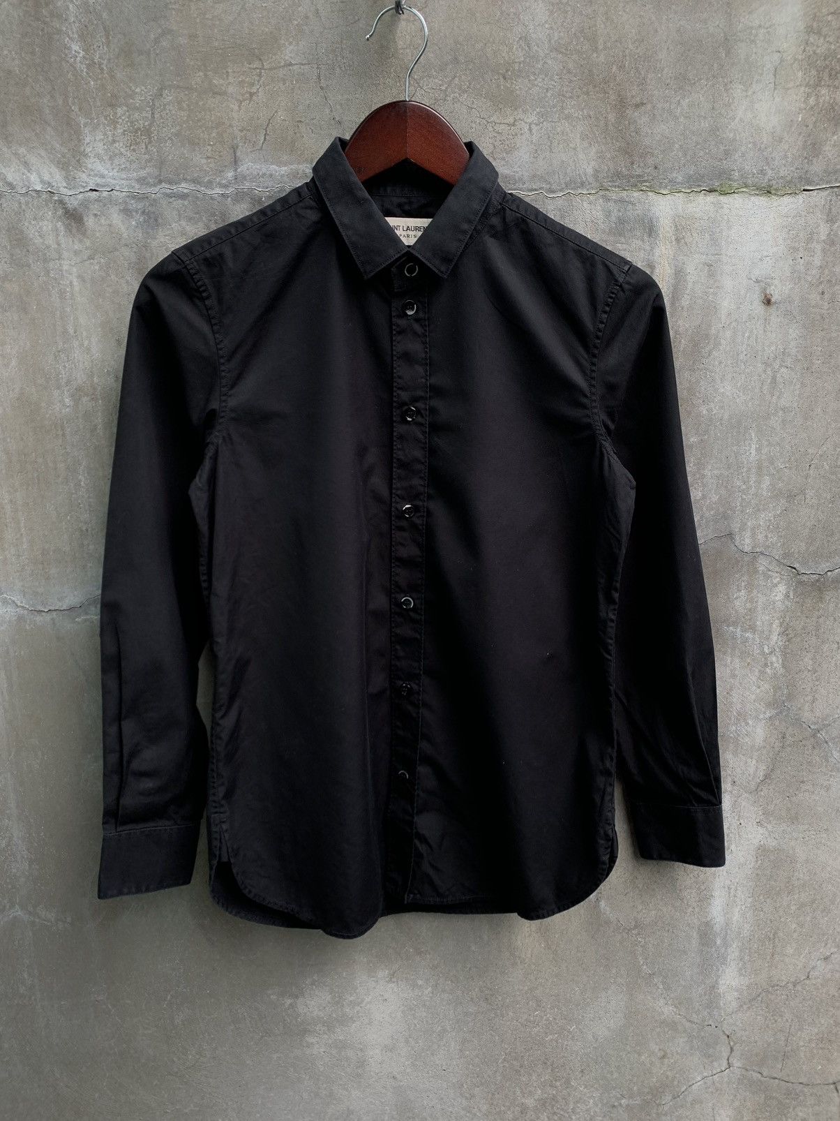 Saint Laurent Paris Plain Black Button Up Shirt Size S / US 4 / IT 40 - 1 Thumbnail