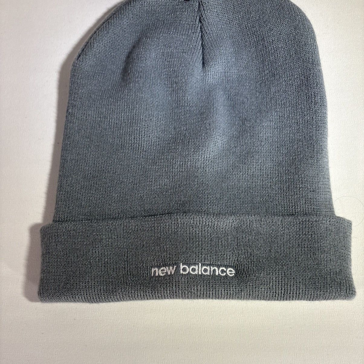 New Balance Vintage Y2K New Balance Minimal Logo Grey Winter Hat Beanie Size ONE SIZE - 2 Thumbnail