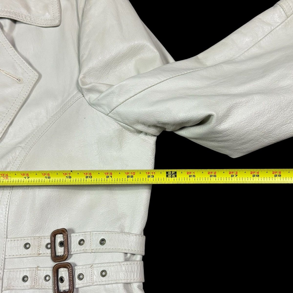 Vintage Vintage GraIs White Trench Coat Leather Jacket Men's 44 Size US L / EU 52-54 / 3 - 14 Thumbnail