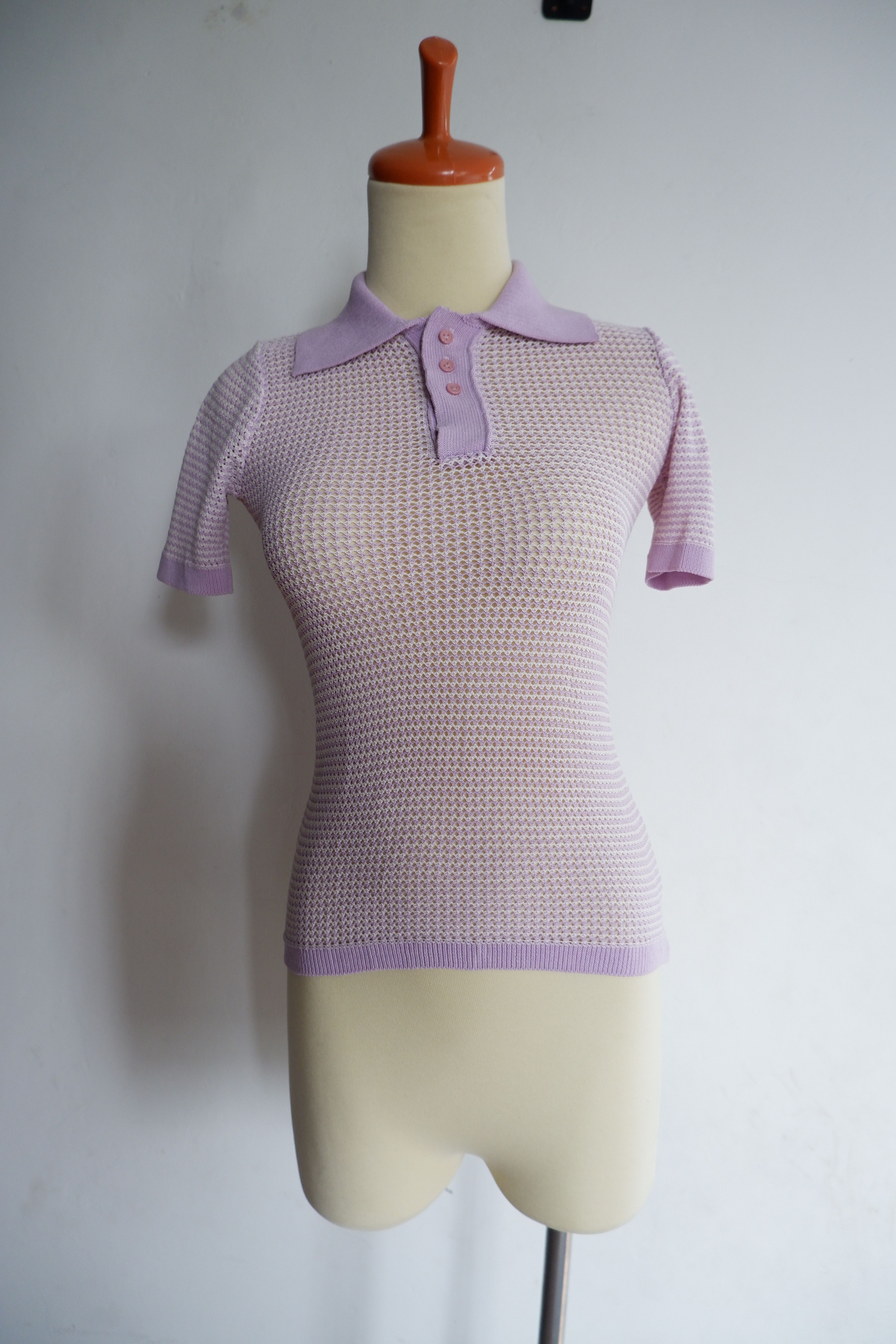 Bottega Veneta Bottega Veneta Pre Fall 2021 Ribbed Mesh Knit Polo Shirts Size S / US 4 / IT 40 - 1 Thumbnail
